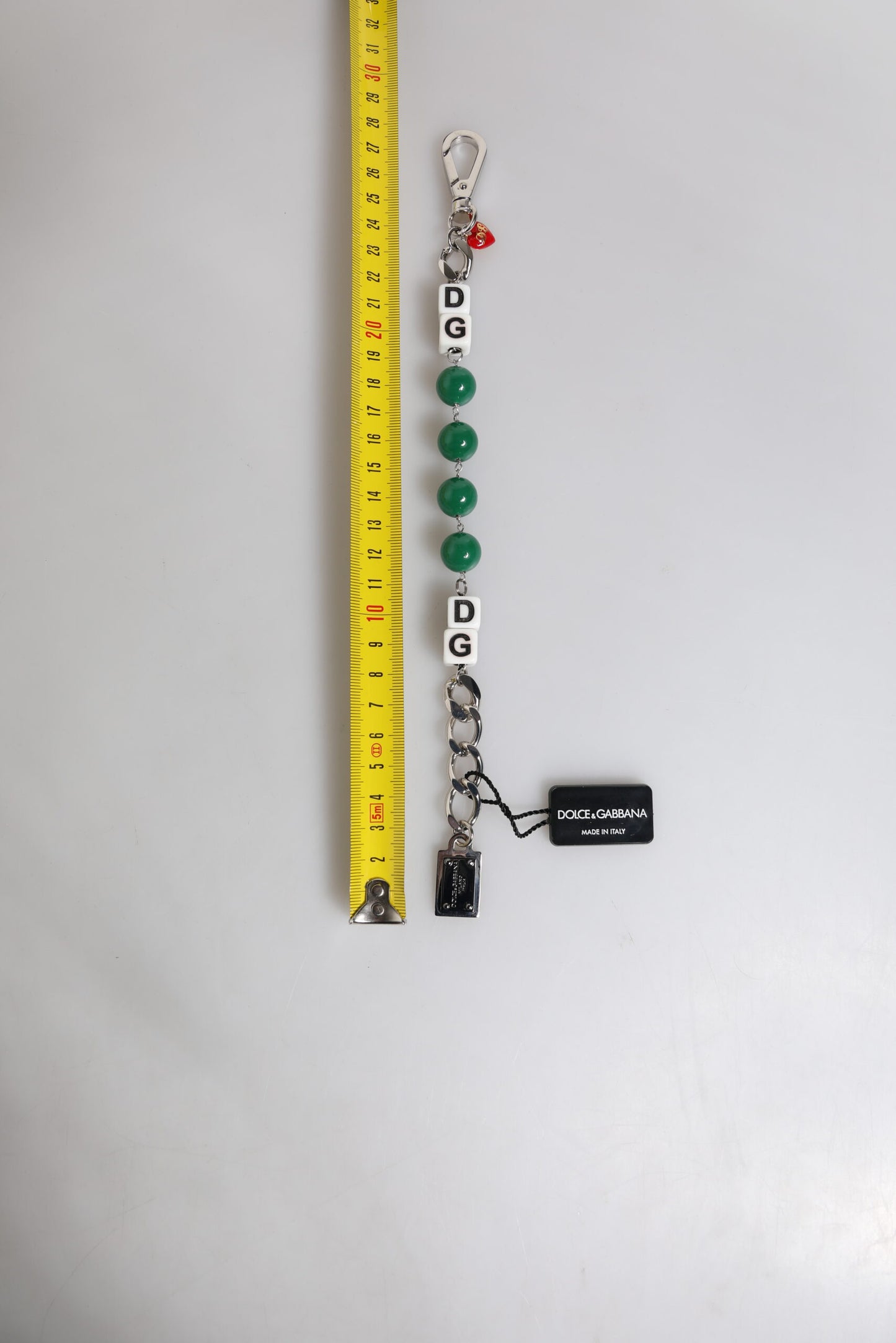 Dolce & Gabbana – Charm-Armband mit Würfel-Logo aus silberfarbenem Messing