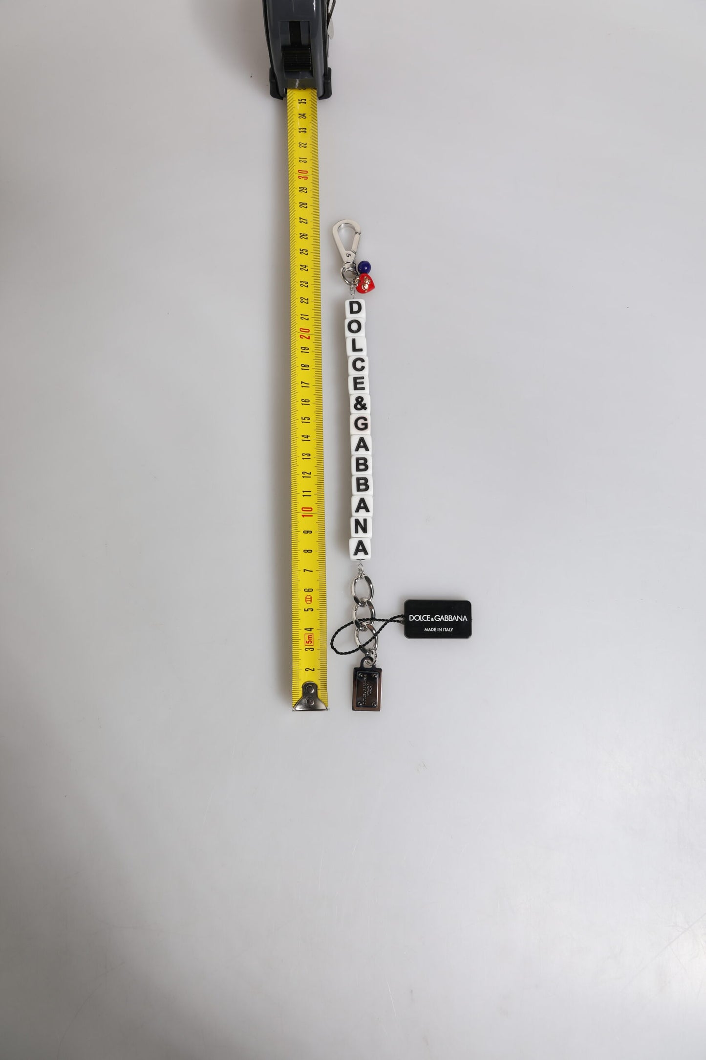 Dolce & Gabbana – Charm-Armband mit Würfel-Logo und silberner Messingkette