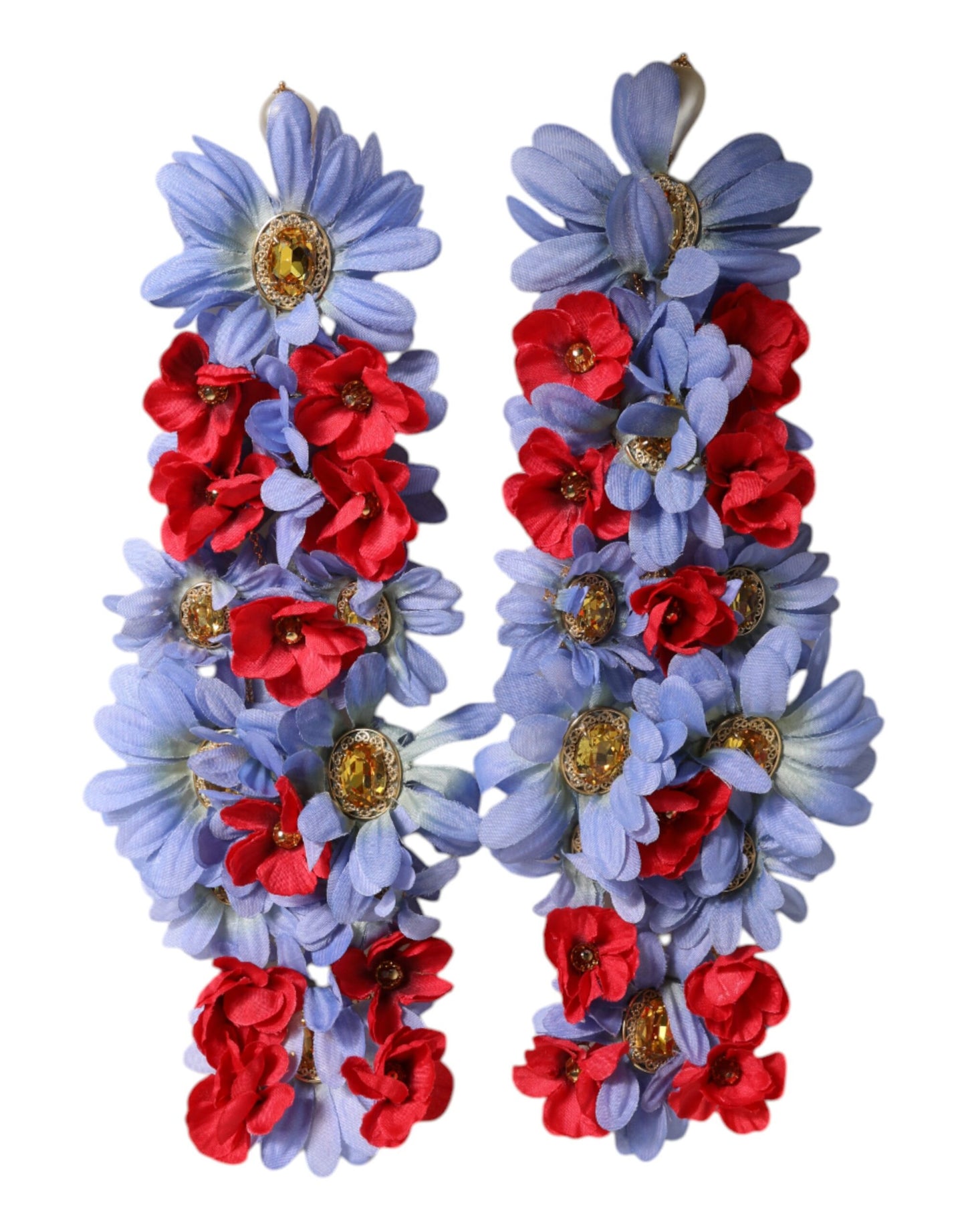 Dolce & Gabbana – Ohrclips aus goldfarbenem Messing mit floralem Kristall
