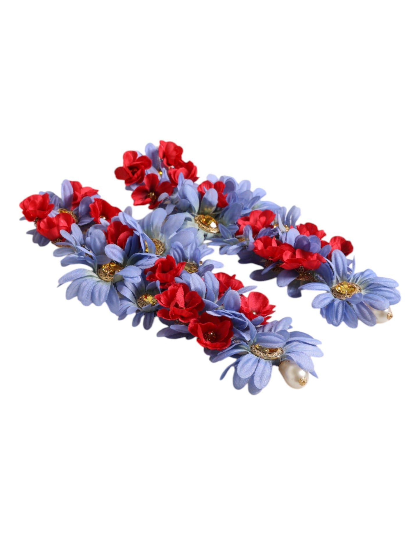 Dolce & Gabbana – Ohrclips aus goldfarbenem Messing mit floralem Kristall