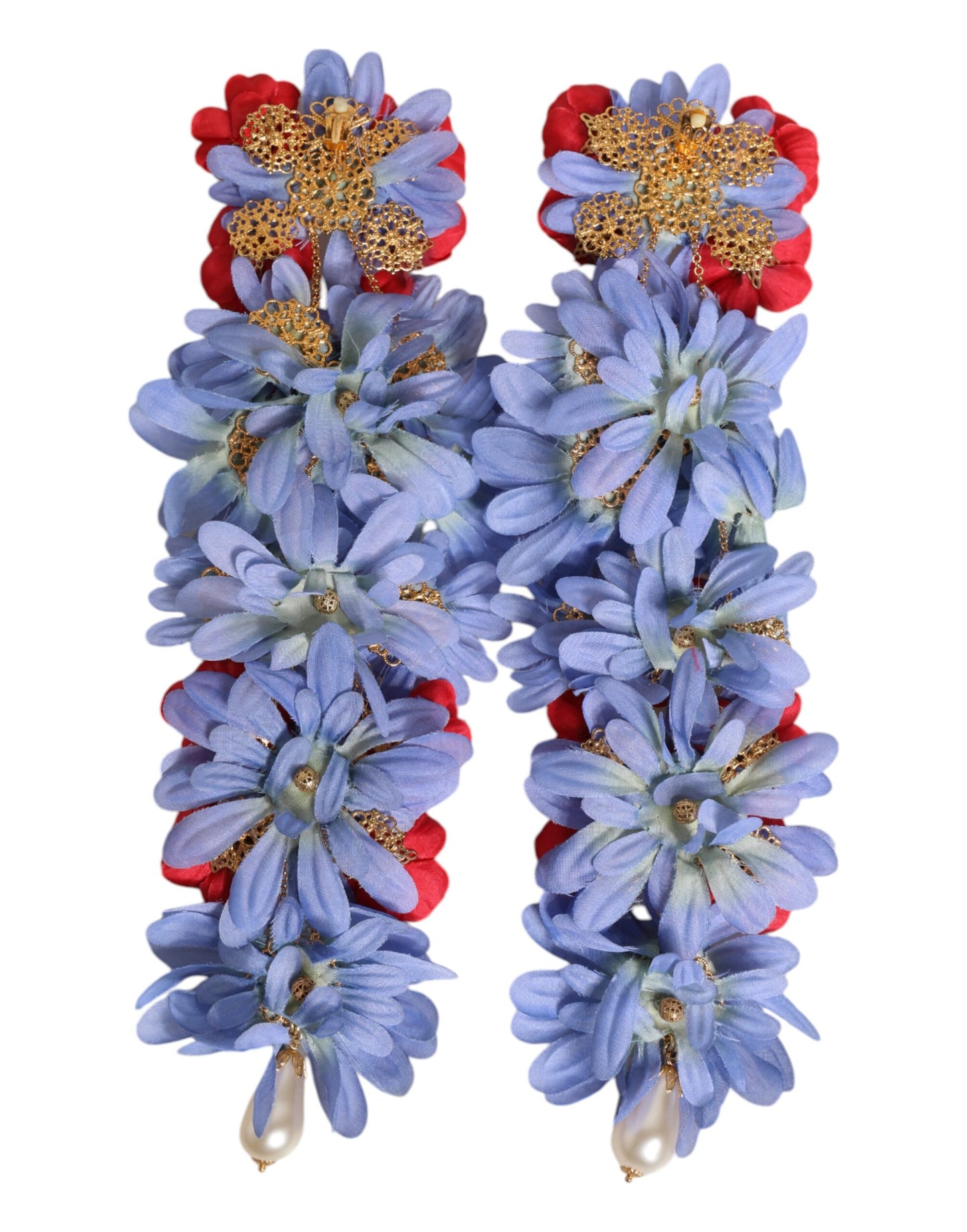 Dolce & Gabbana – Ohrclips aus goldfarbenem Messing mit floralem Kristall