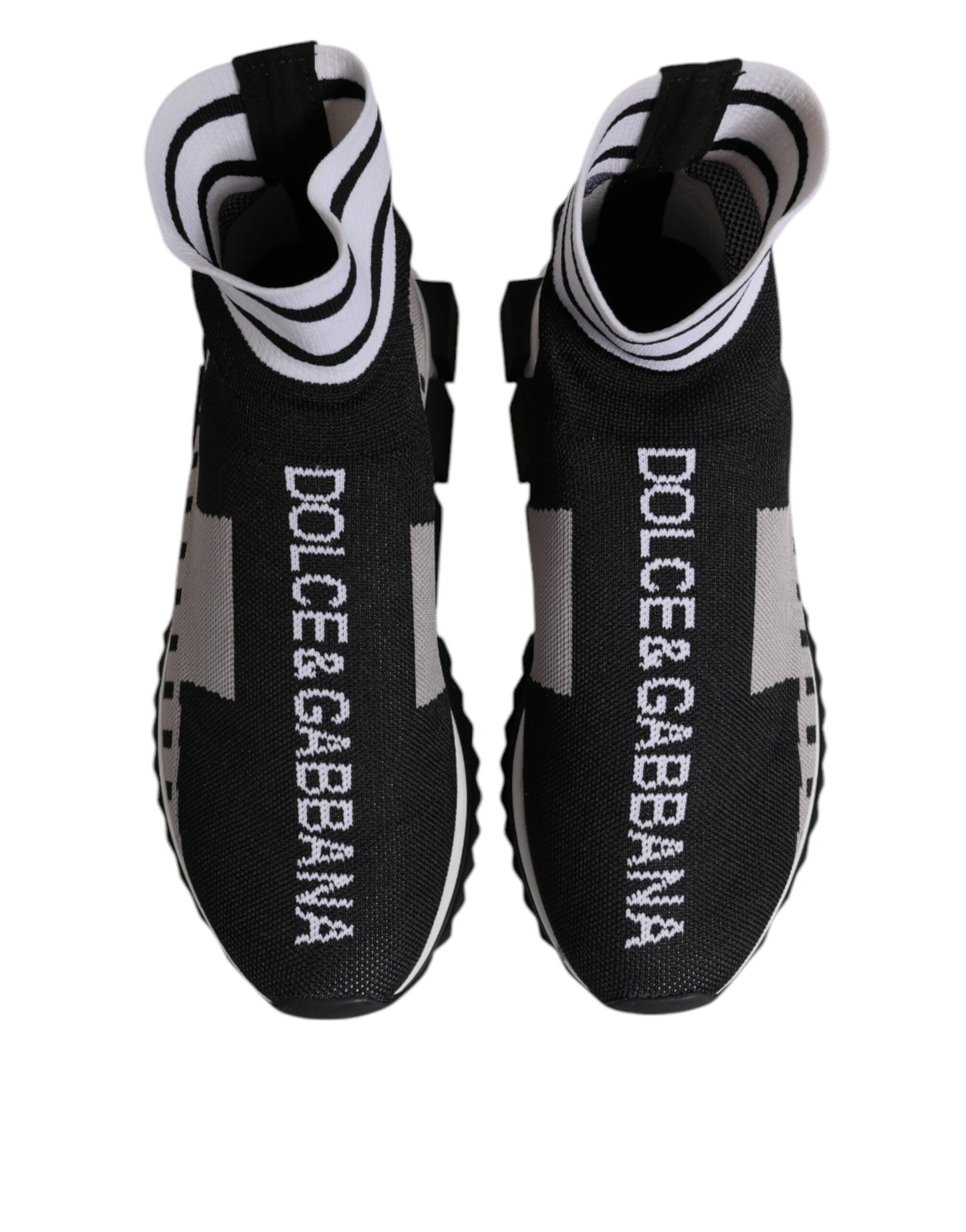 Dolce & Gabbana Schwarz Grau Sorrento Socken Frauen Sneakers Schuhe