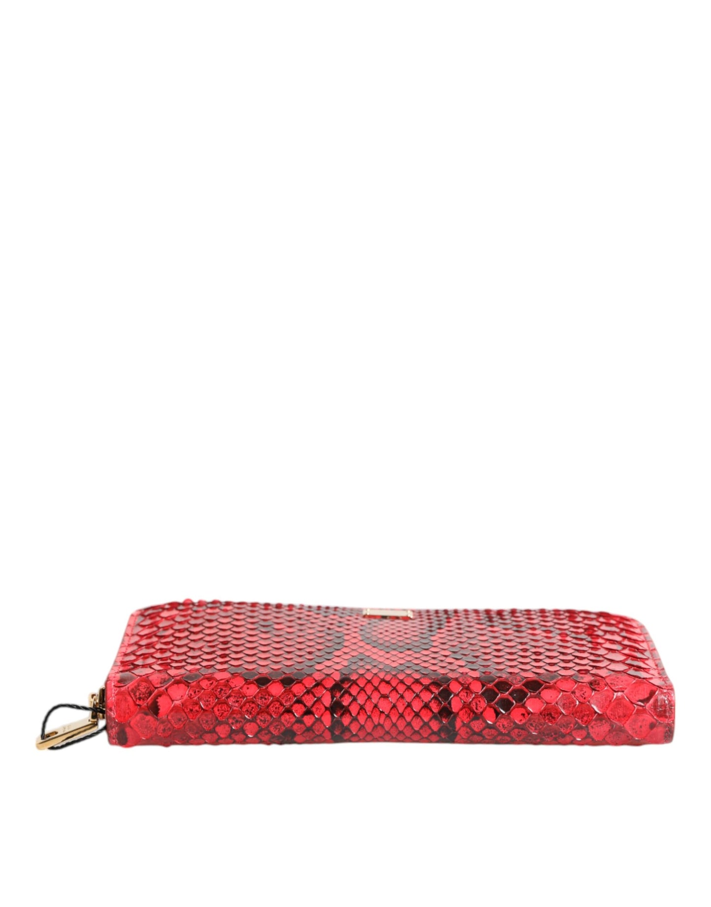 Dolce & Gabbana – Continental-Clutch aus rotem Exotenleder mit Rundum-Reißverschluss