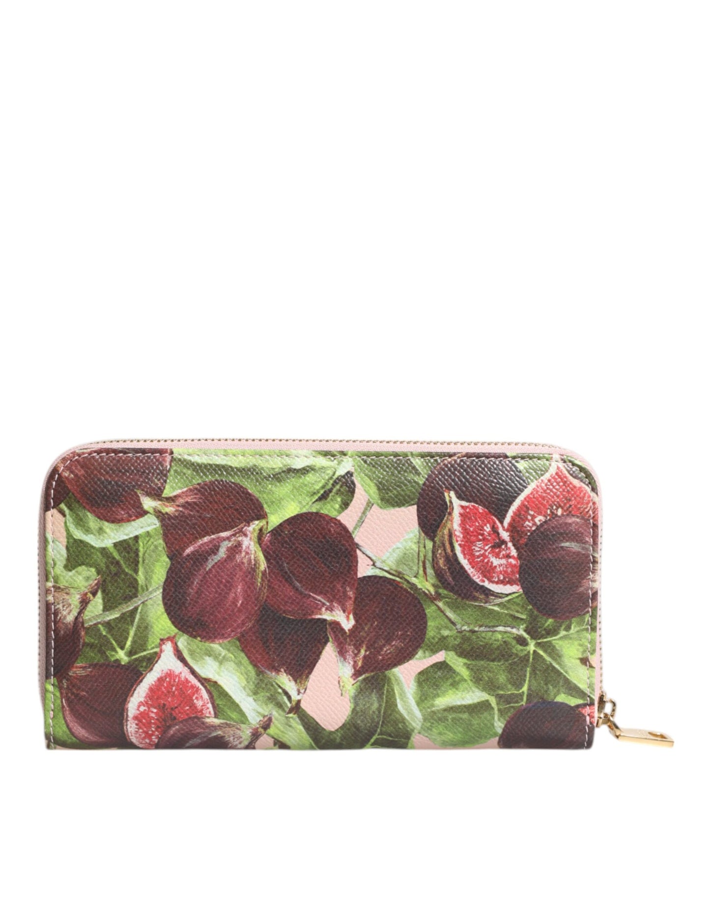 Dolce & Gabbana Mehrfarbige Continental-Geldbörse aus Dauphine-Leder mit Rundum-Reißverschluss in Feigenfrucht-Optik