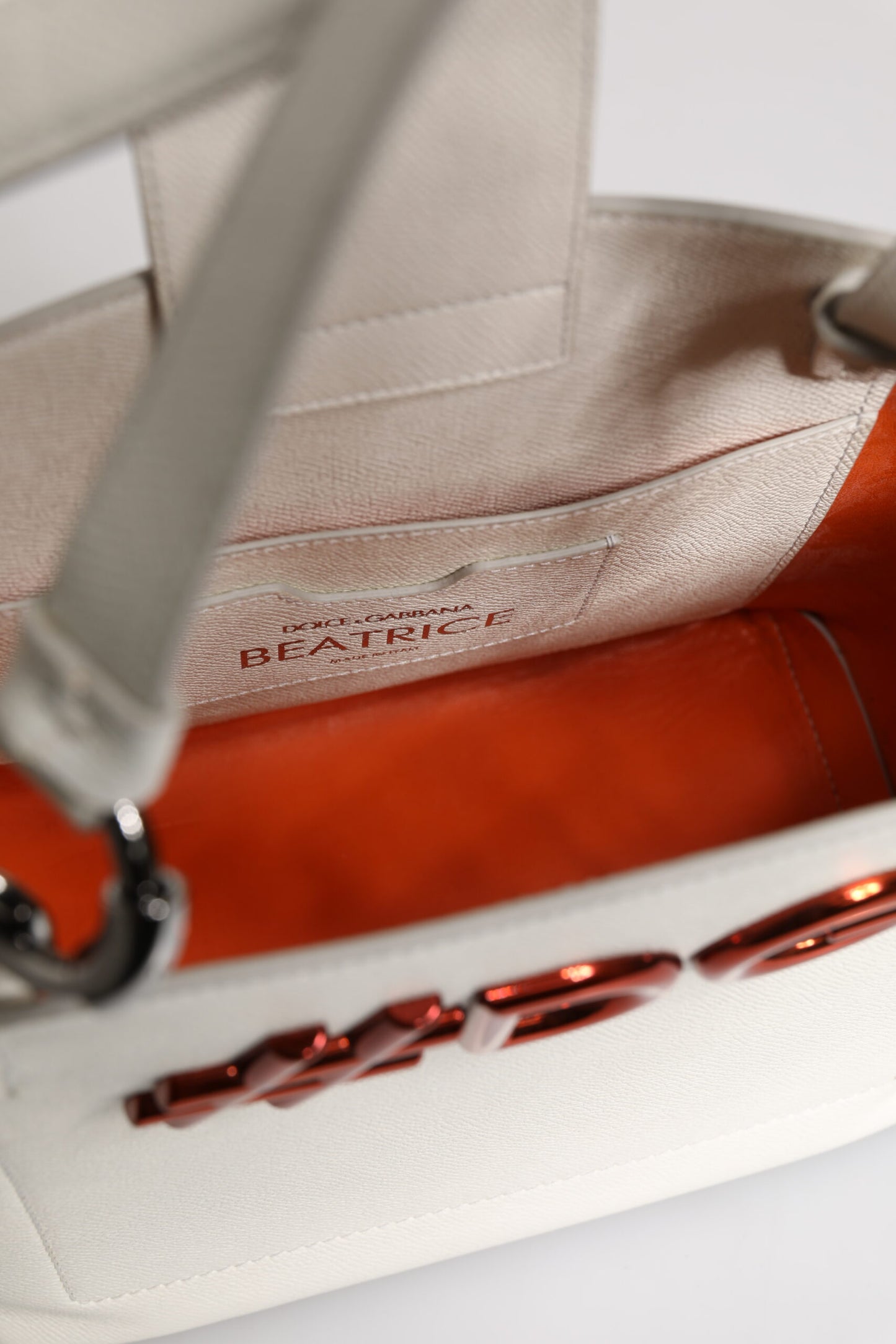 Dolce & Gabbana #DG BEATRICE Tote Bag mit Henkel aus weißem Leder
