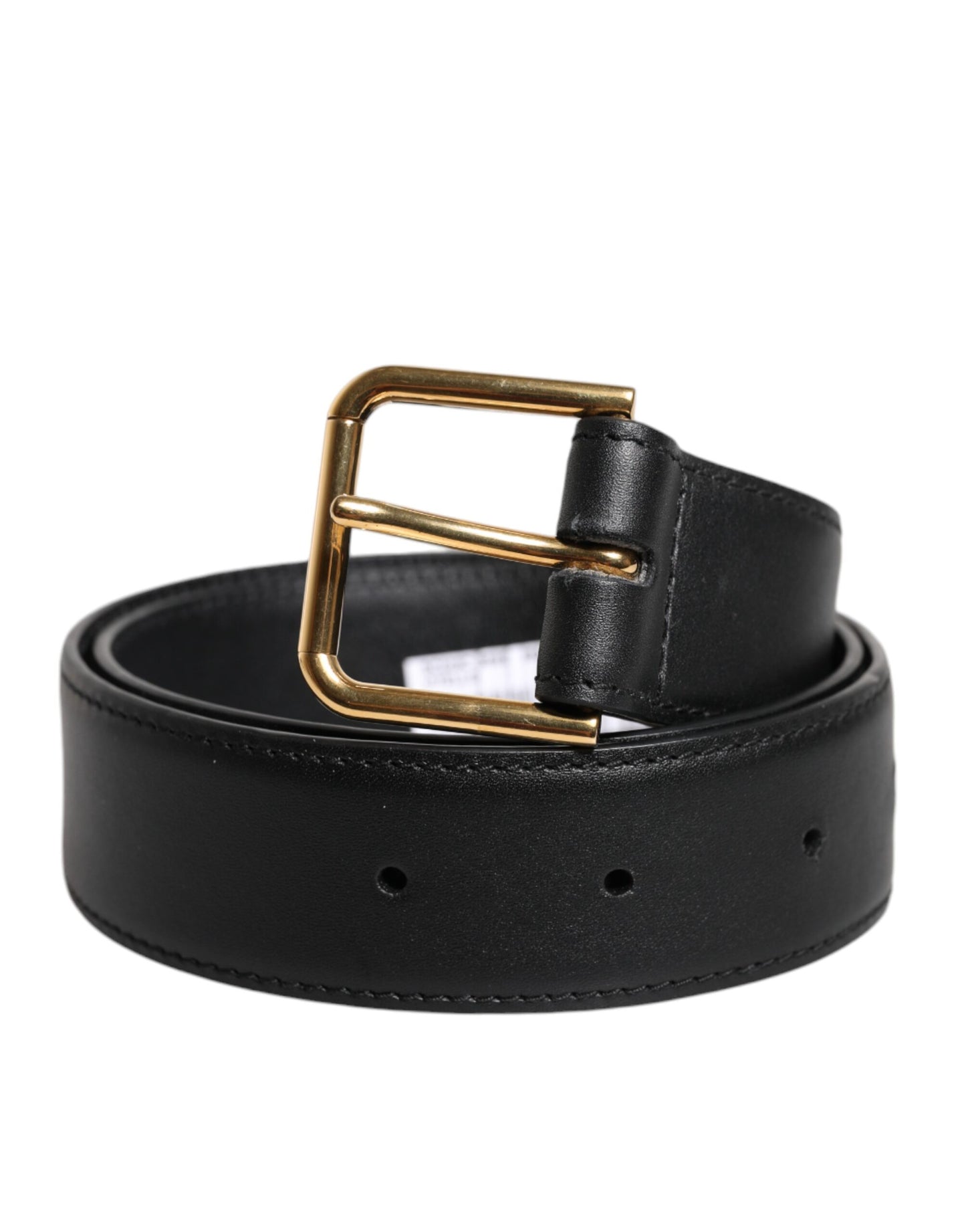 Dolce & Gabbana Klassischer Gürtel aus schwarzem Leder mit Metallschnalle