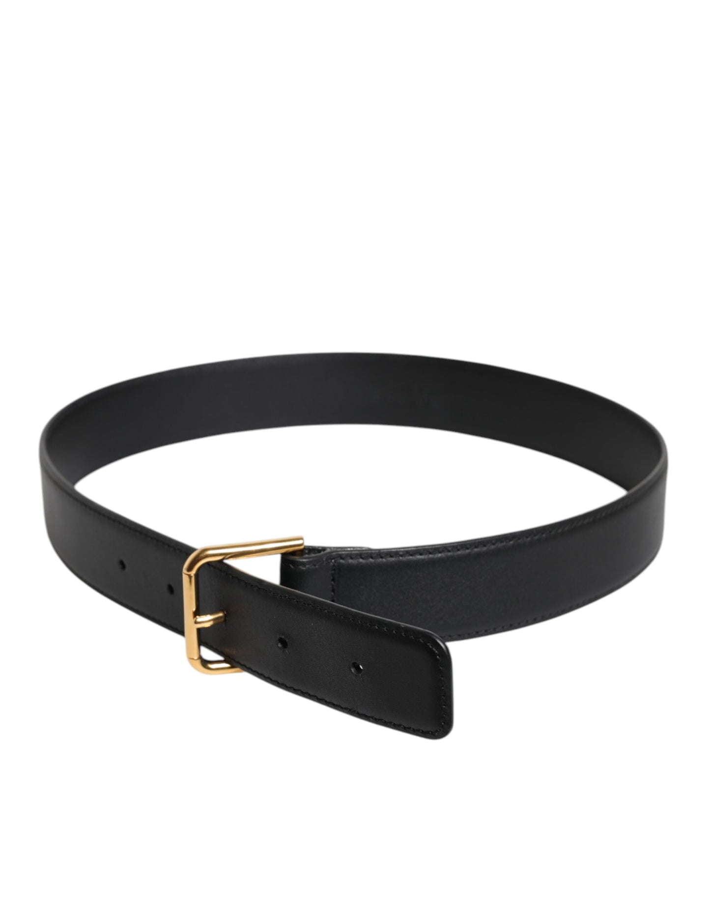 Dolce & Gabbana Klassischer Gürtel aus schwarzem Leder mit Metallschnalle