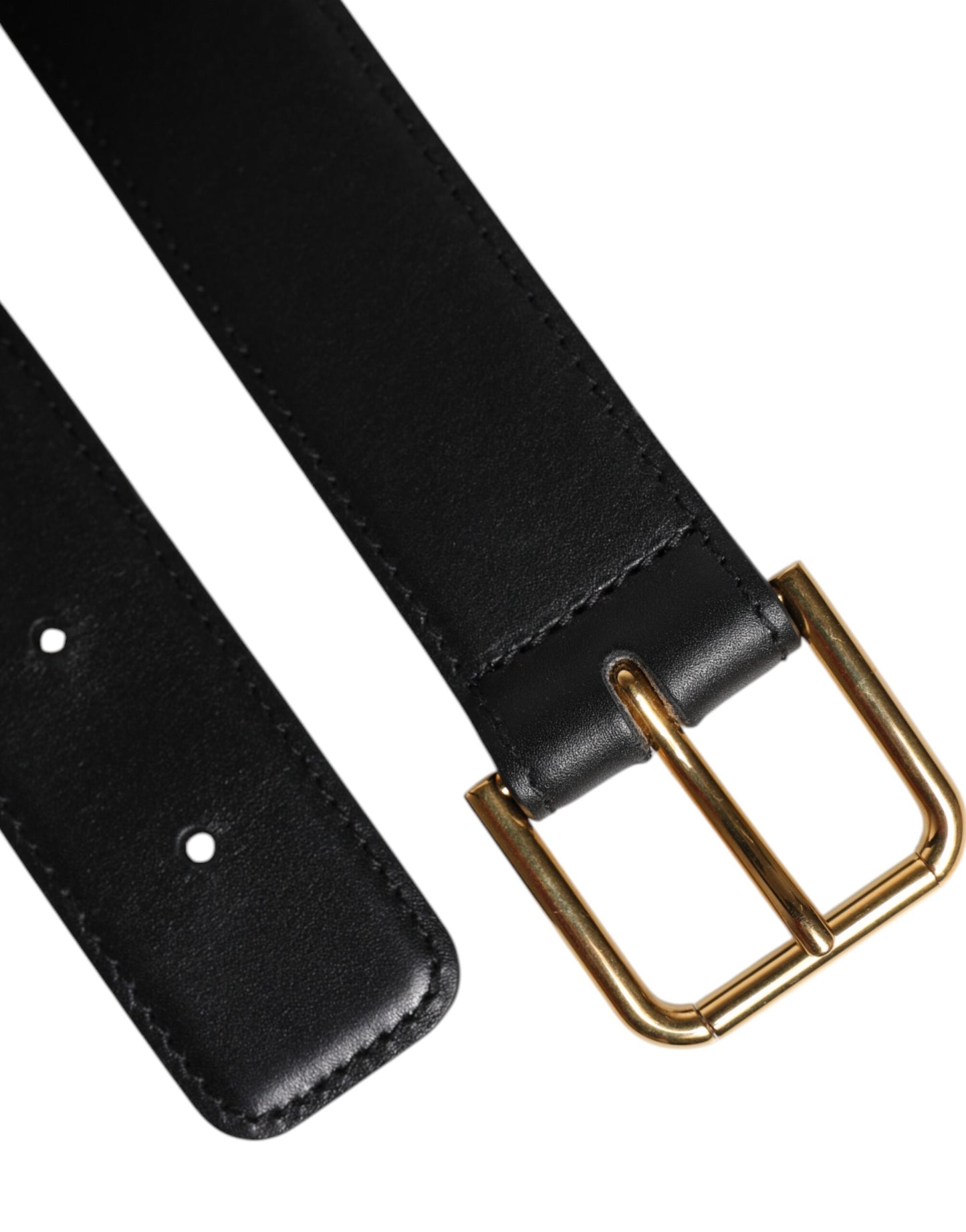 Dolce & Gabbana Klassischer Gürtel aus schwarzem Leder mit Metallschnalle