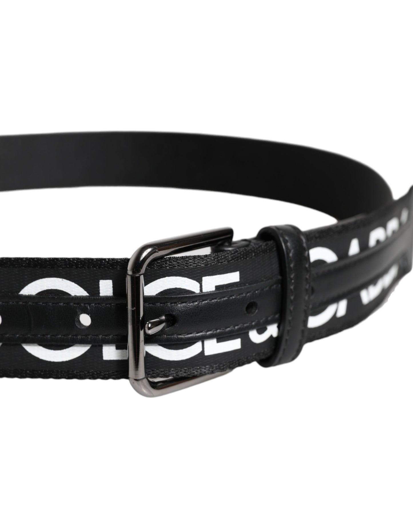 Dolce & Gabbana – Klassischer Gürtel aus schwarzem Leder mit Metall-Logoschnalle