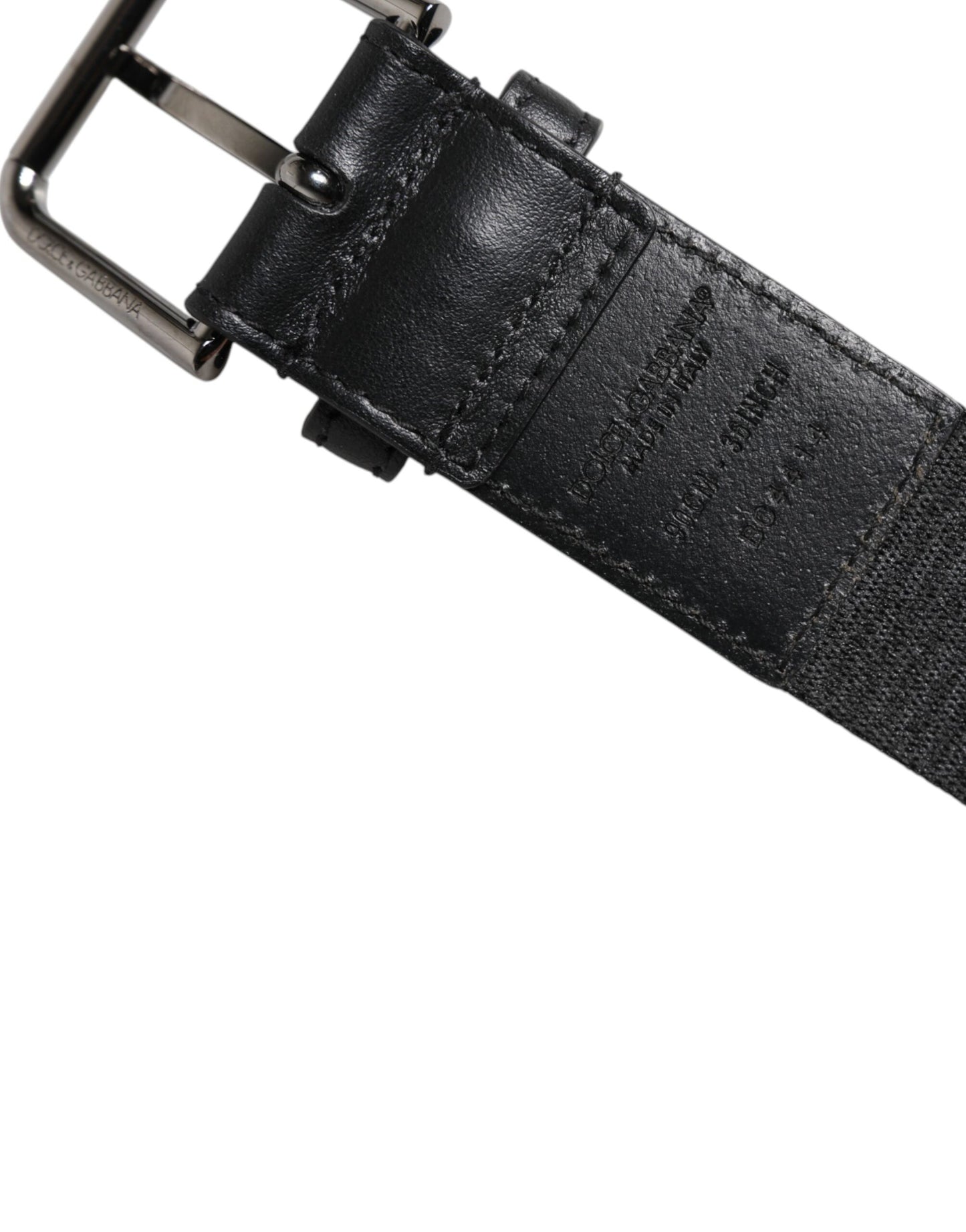 Dolce & Gabbana – Klassischer Gürtel aus schwarzem Leder mit Metall-Logoschnalle