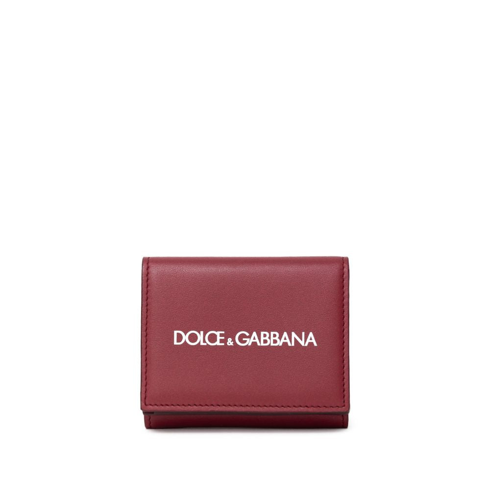 Dolce & Gabbana Rotes Kalbsleder-Portemonnaie
