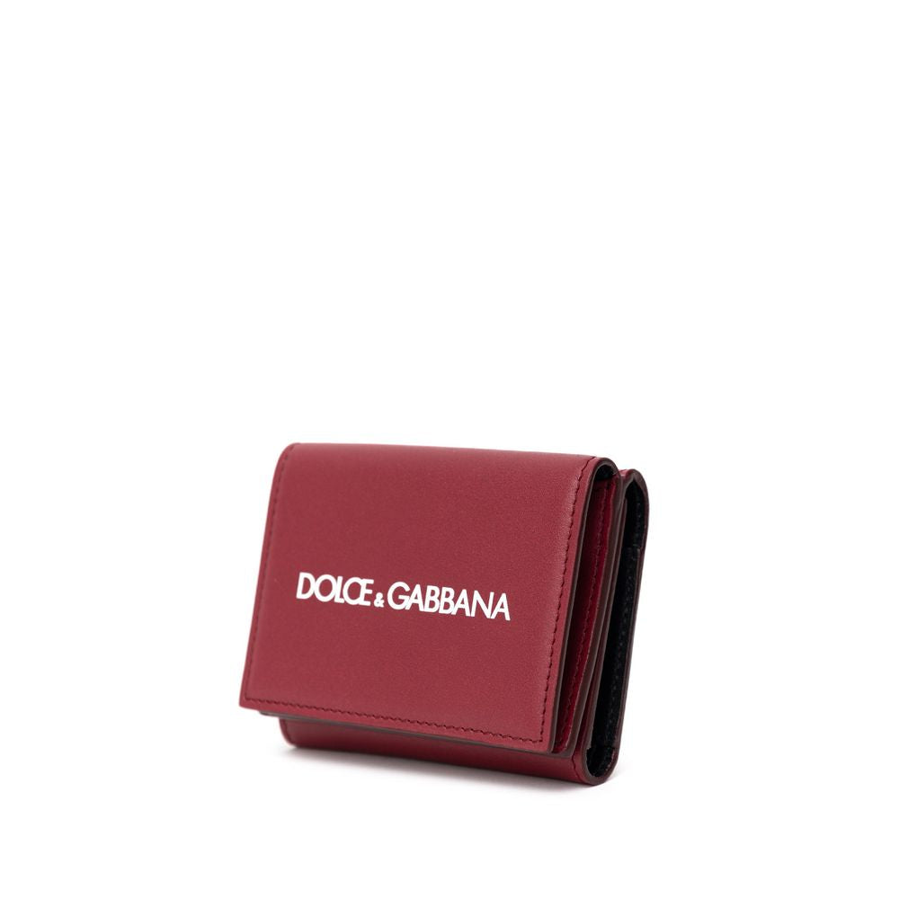 Dolce & Gabbana Rotes Kalbsleder-Portemonnaie