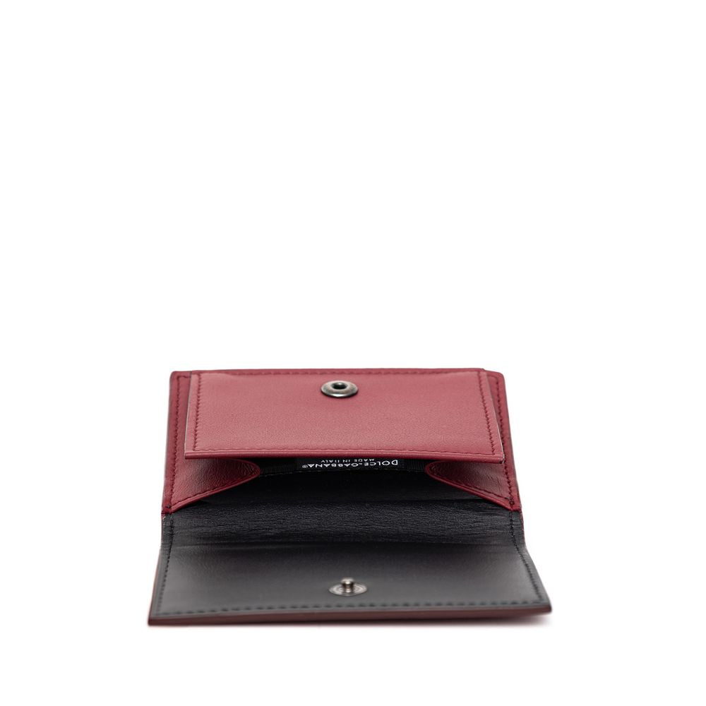 Dolce & Gabbana Rotes Kalbsleder-Portemonnaie