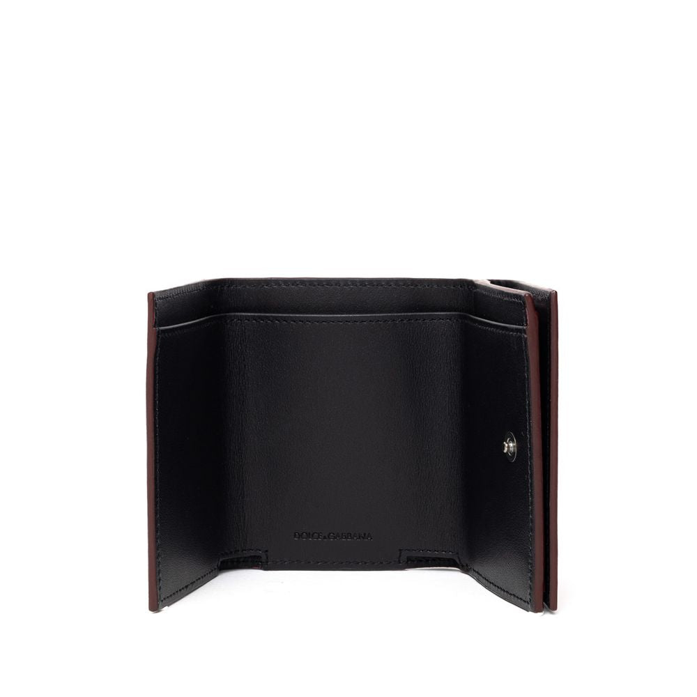 Dolce & Gabbana Rotes Kalbsleder-Portemonnaie