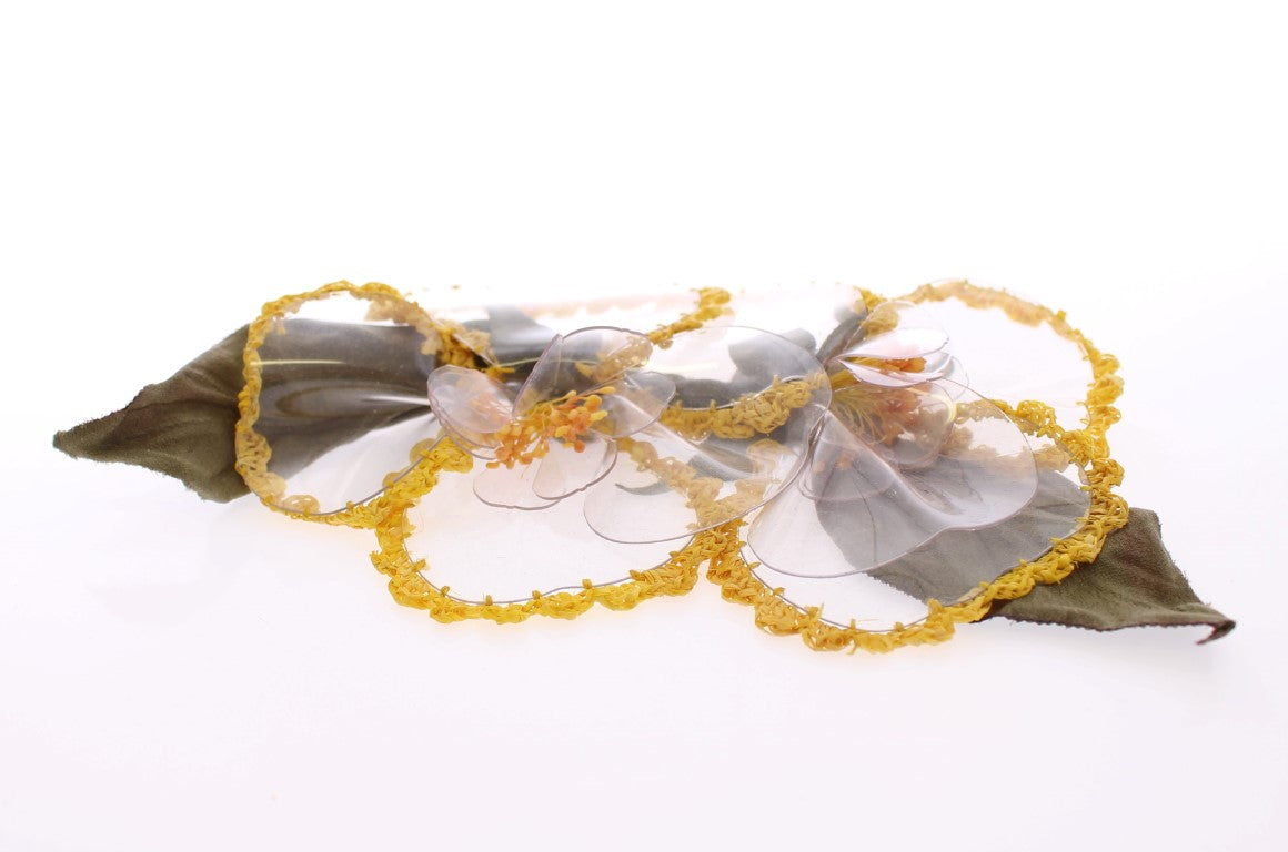Dolce & Gabbana Floral Transparent HANDGEFERTIGTE Brosche