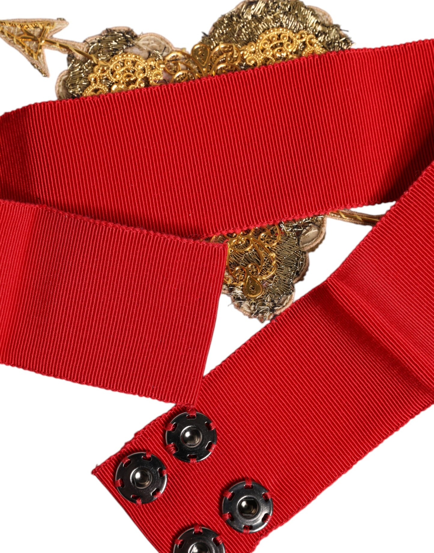 Dolce & Gabbana – Roter, breiter Stretchgürtel mit Herzverzierung