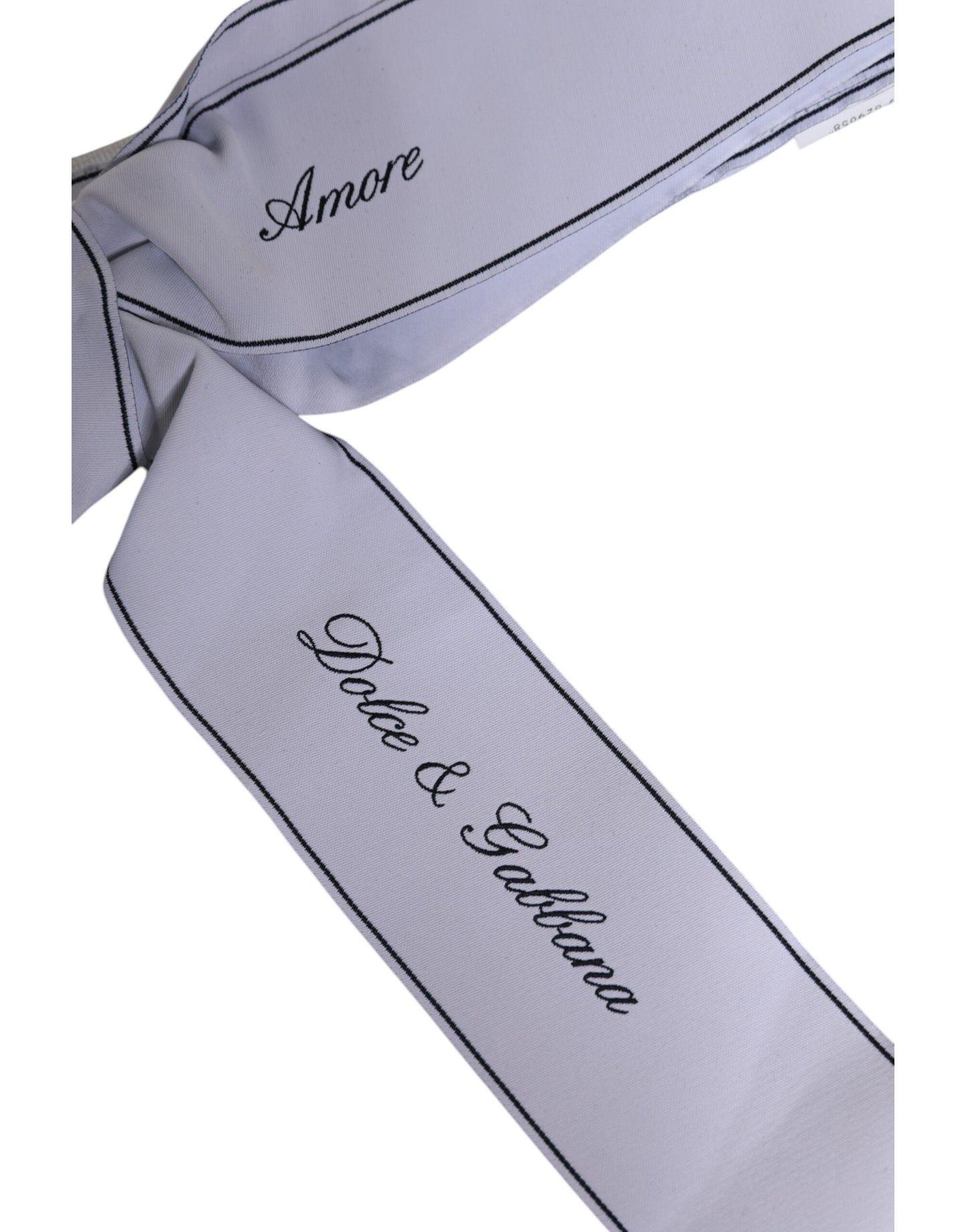 Dolce & Gabbana Weißer Taillengürtel mit breiter Schleife und Logo
