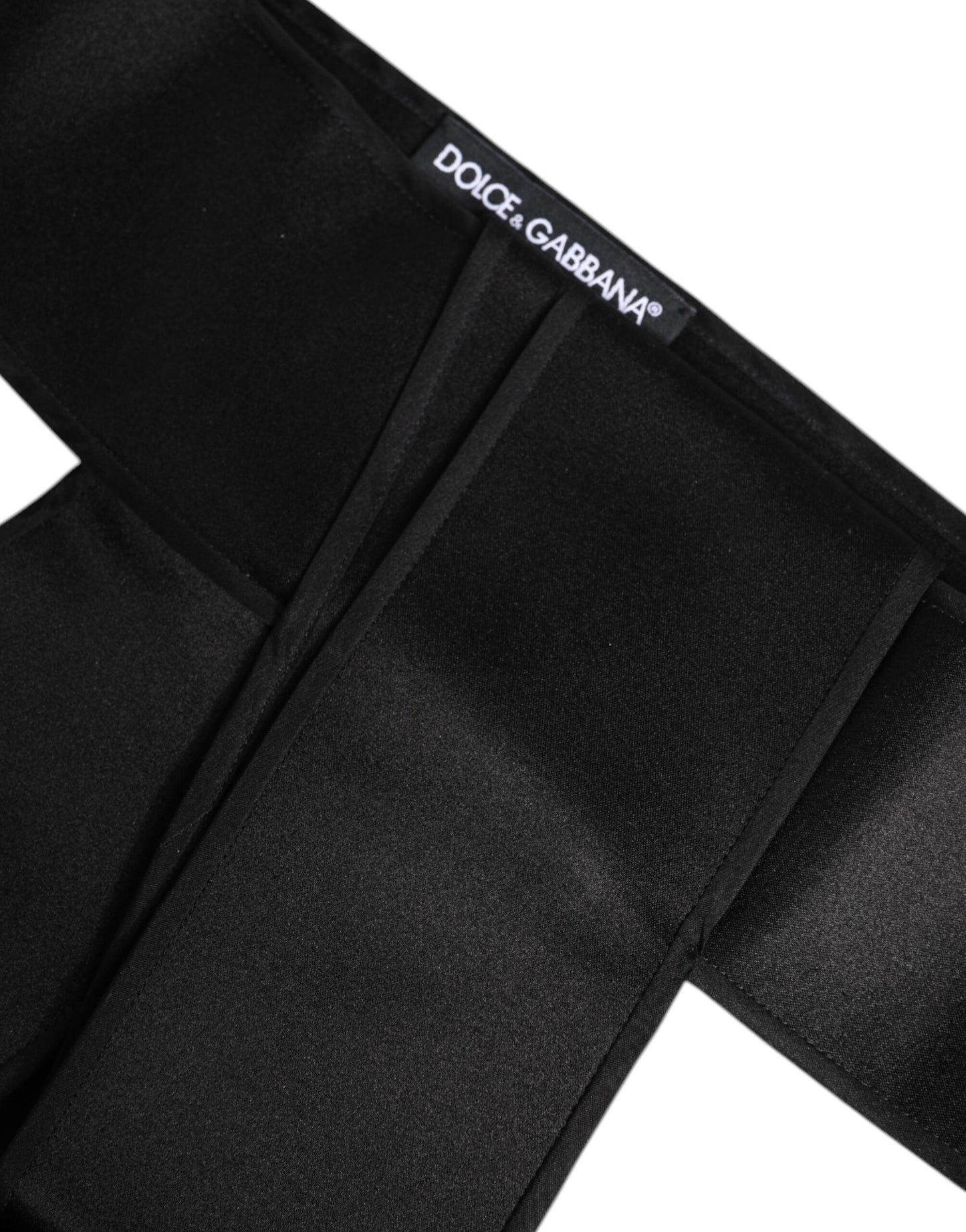 Dolce & Gabbana – breiter Taillengürtel aus schwarzem Satin