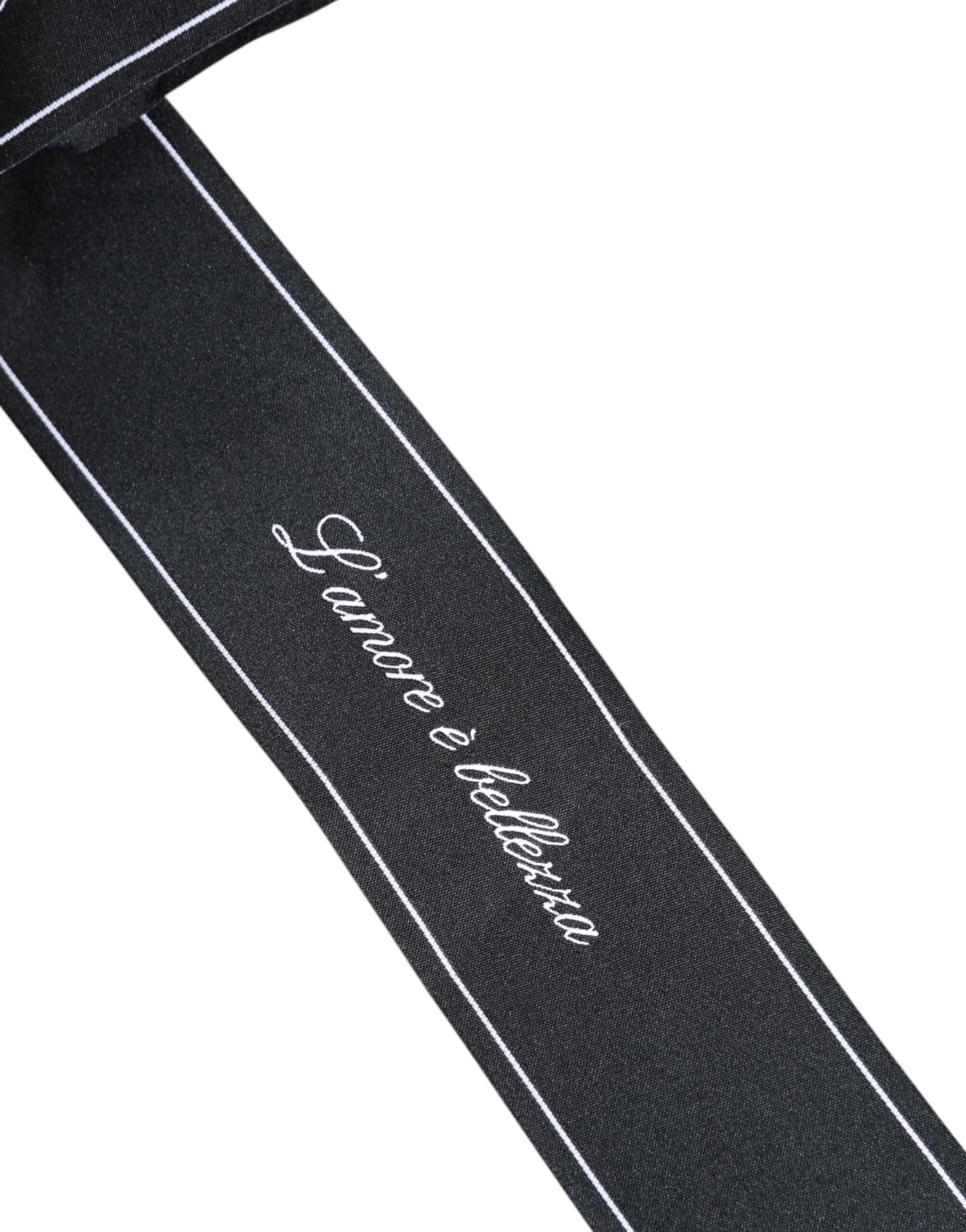 Dolce & Gabbana – Schwarzer Taillengürtel mit breiter Schleife und Logo