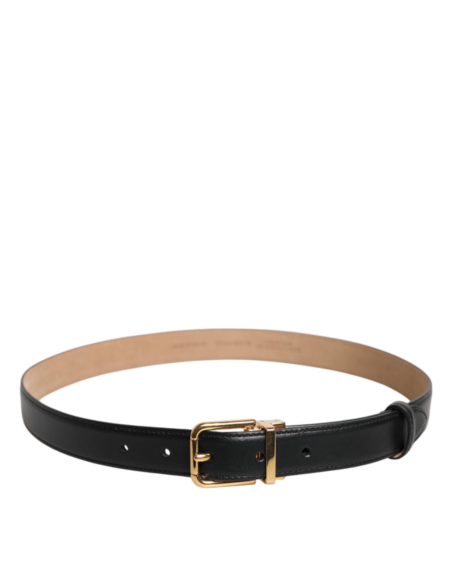 Dolce & Gabbana – Schwarzer Ledergürtel mit Metallschnalle und Logo