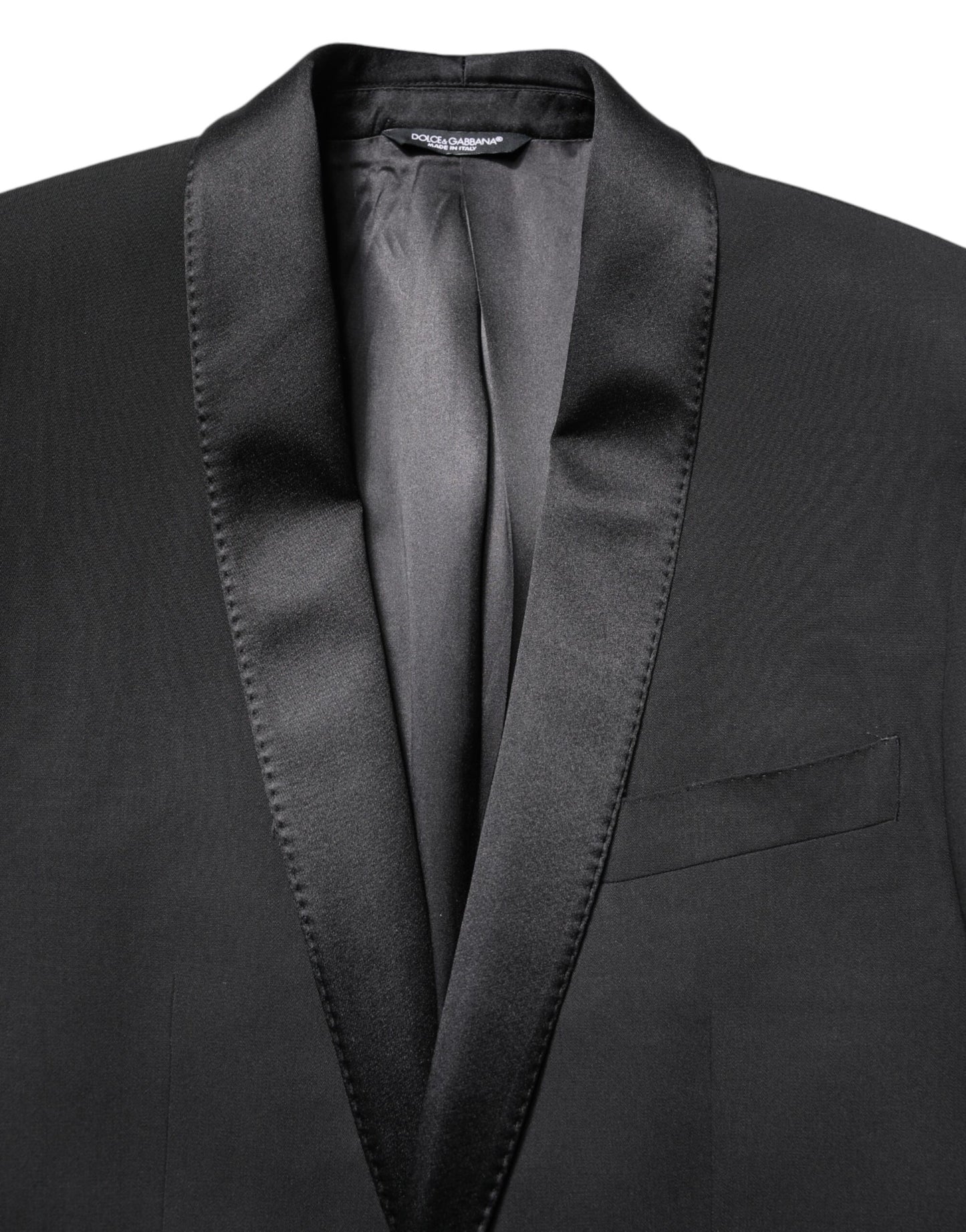 Dolce & Gabbana Schwarzer einreihiger Herrenmantel MARTINI Blazer