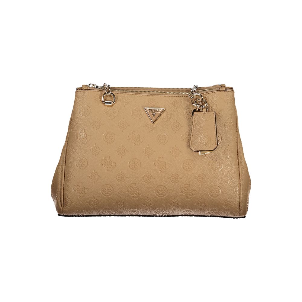 Guess Jeans Beige Polyethylen Damen Handtasche