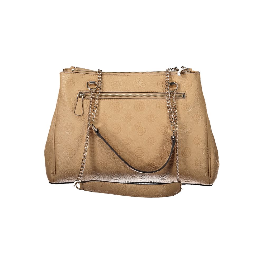 Guess Jeans Beige Polyethylen Damen Handtasche