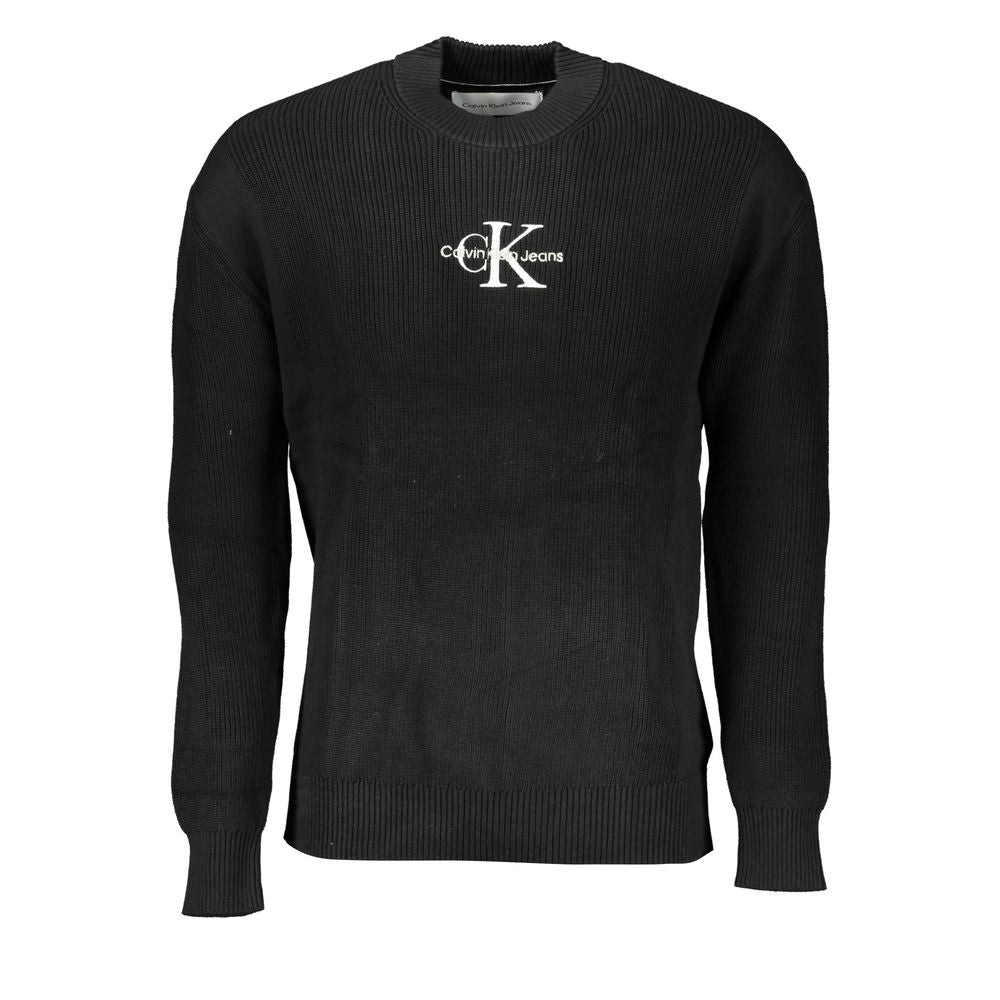 Calvin Klein – Eleganter Rundhalspullover aus Baumwolle mit Kontrastdetails
