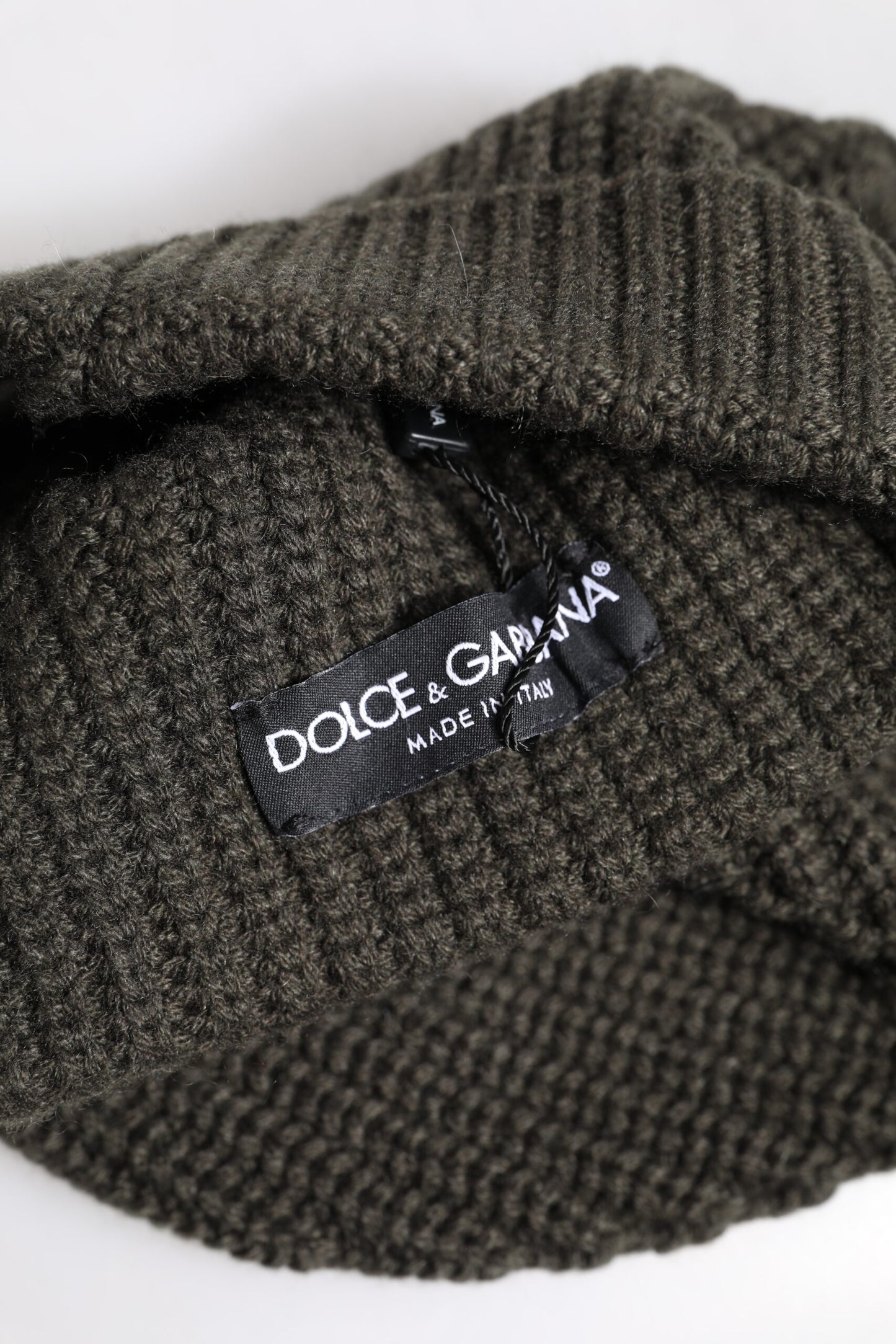 Dolce & Gabbana Wintermütze aus dunkelgrauem Kaschmirstrick
