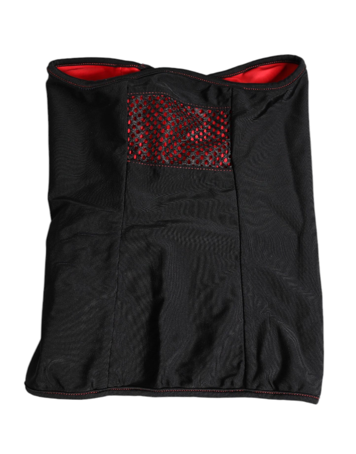 Dolce & Gabbana – Balaclava-Schal aus schwarzem Nylon mit Halswärmer