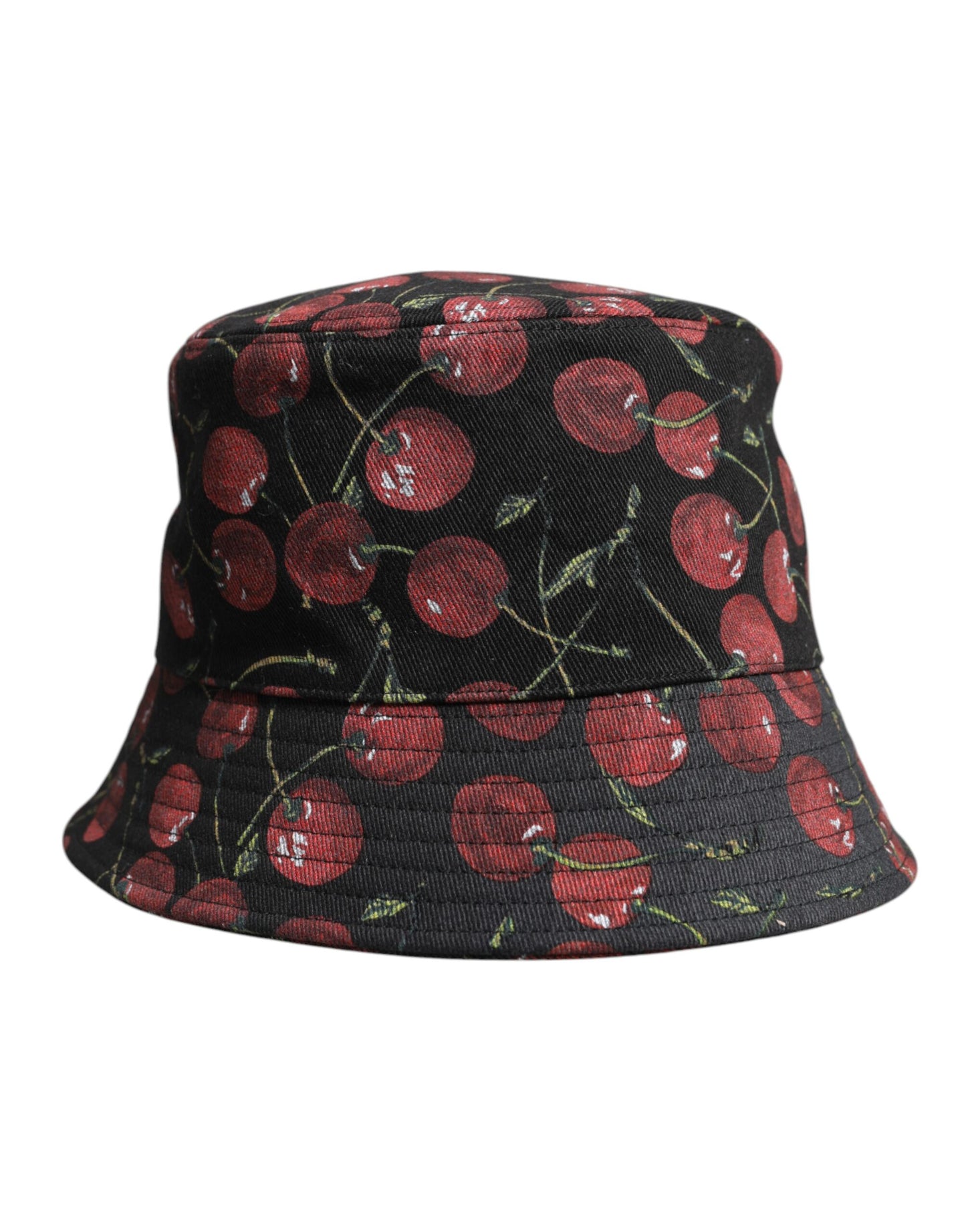 Dolce & Gabbana – Fischerhut aus schwarzer Baumwolle mit breiter Krempe und Aufdruck