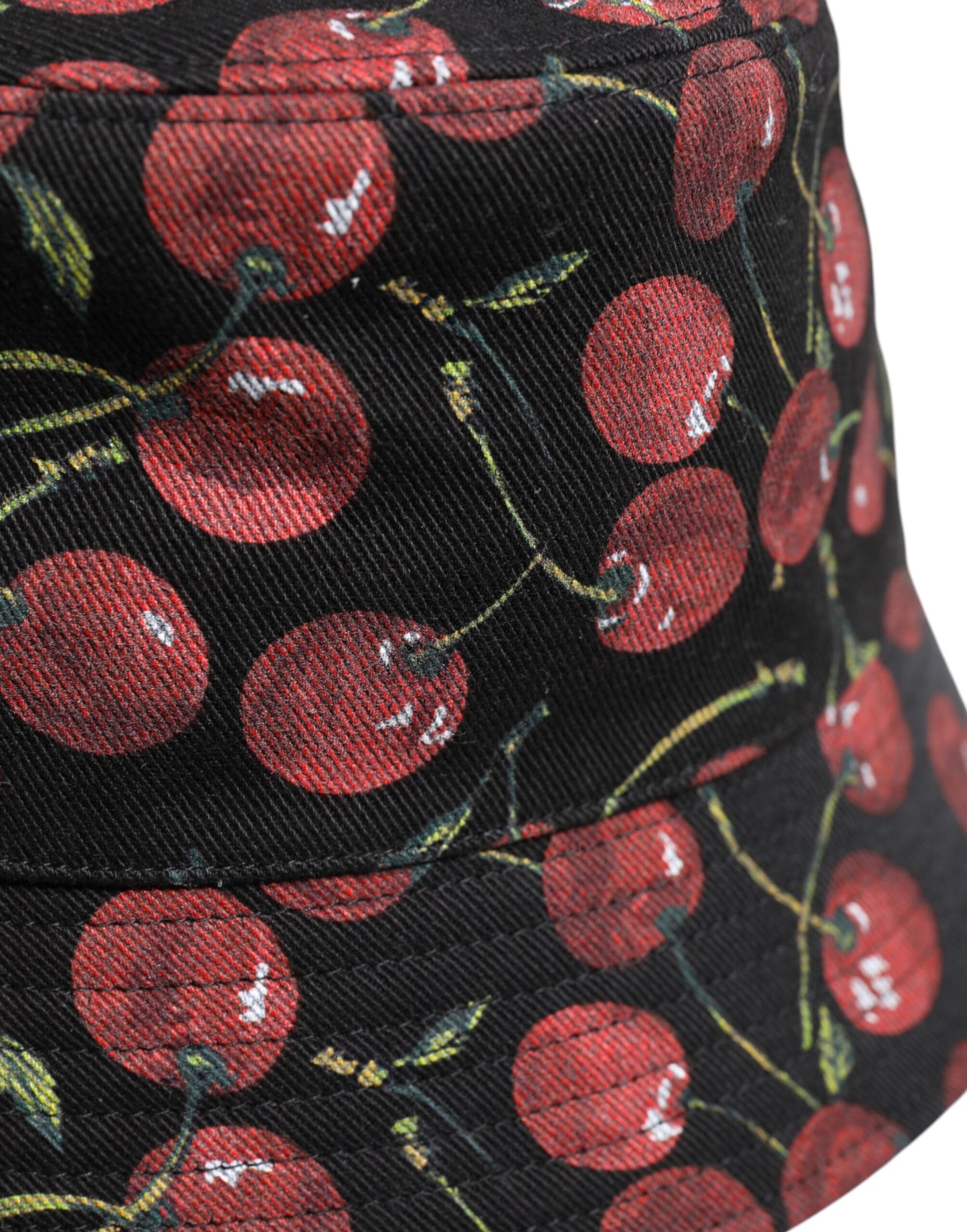 Dolce & Gabbana – Fischerhut aus schwarzer Baumwolle mit breiter Krempe und Aufdruck