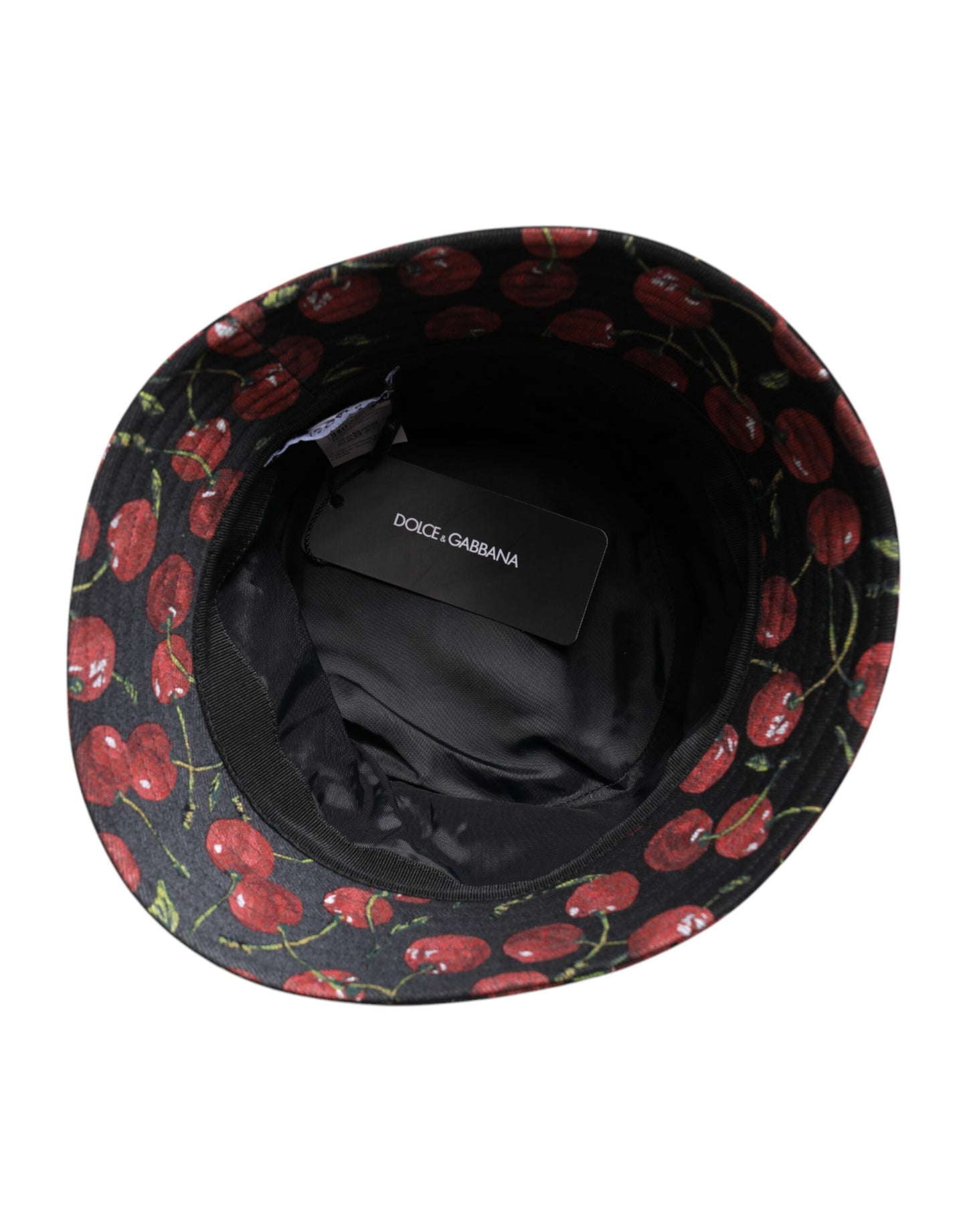 Dolce & Gabbana – Fischerhut aus schwarzer Baumwolle mit breiter Krempe und Aufdruck