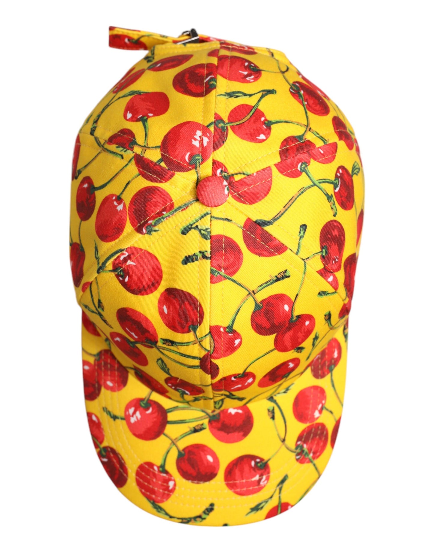 Dolce & Gabbana – Gelbe Baseballkappe aus bedruckter Baumwolle mit 6 Paneelen