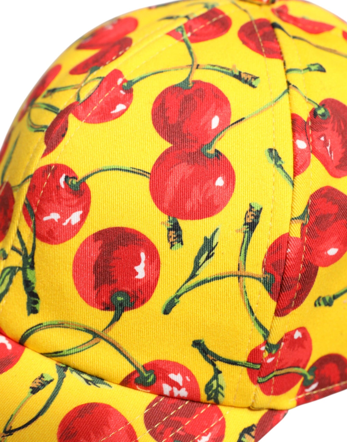Dolce & Gabbana – Gelbe Baseballkappe aus bedruckter Baumwolle mit 6 Paneelen