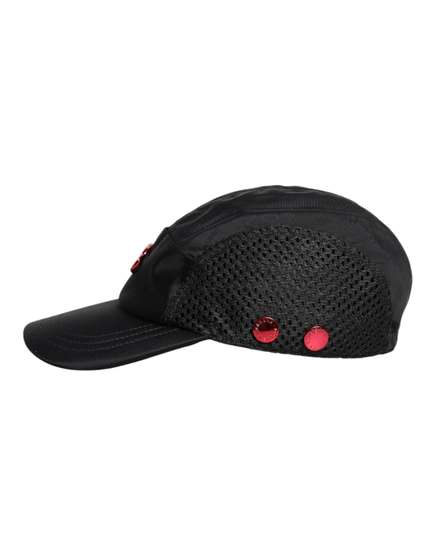 Dolce & Gabbana – Schwarze Baseballkappe aus Nylon mit DG-Logo und 6 Paneelen