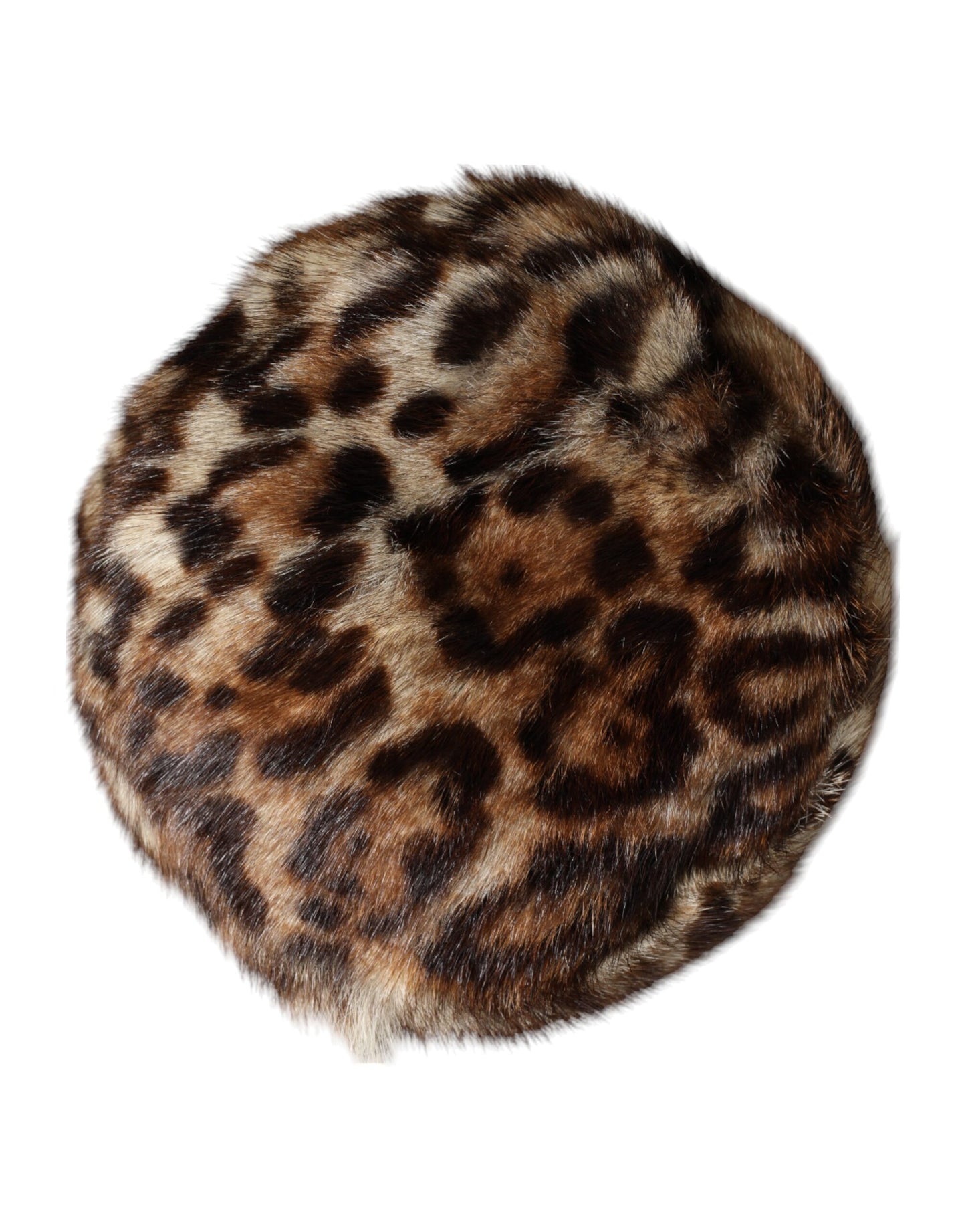 Dolce & Gabbana Brauner Leoparden-Faux-Fur-Bucket-Hut für Damen