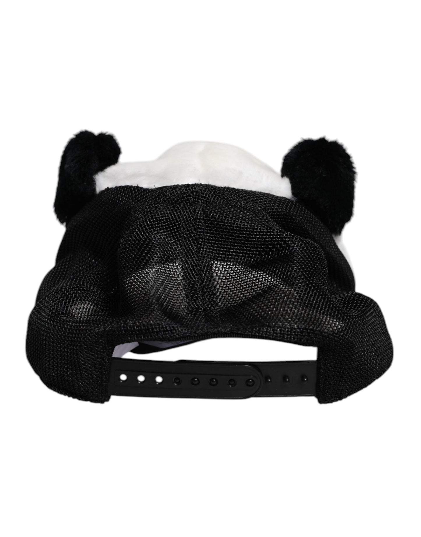 Dolce & Gabbana Schwarz-Weiß-Panda-Fell-Frauen-Baseballkappe