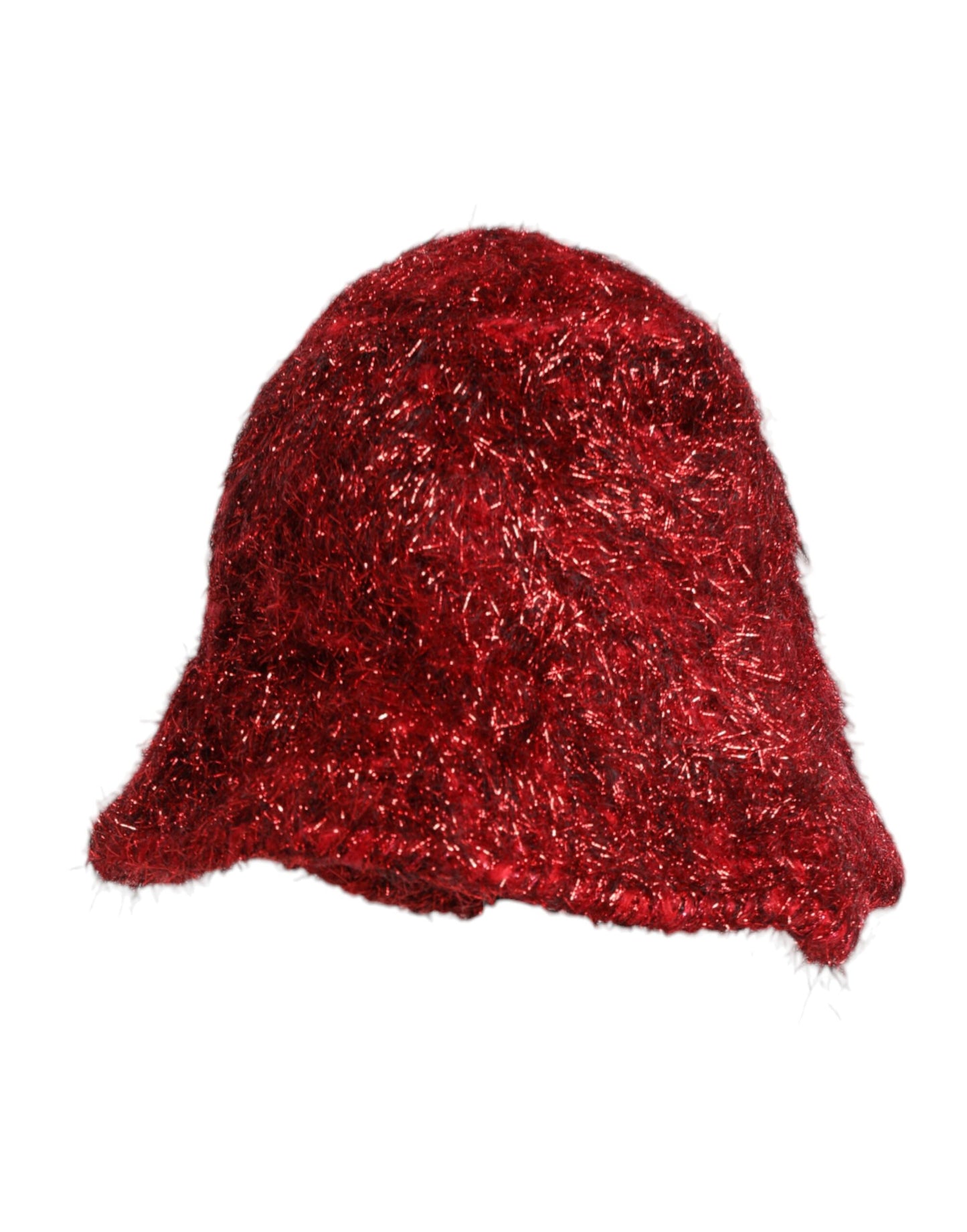 Dolce & Gabbana – Fischerhut aus roter Viskose mit Lametta und breiter Krempe