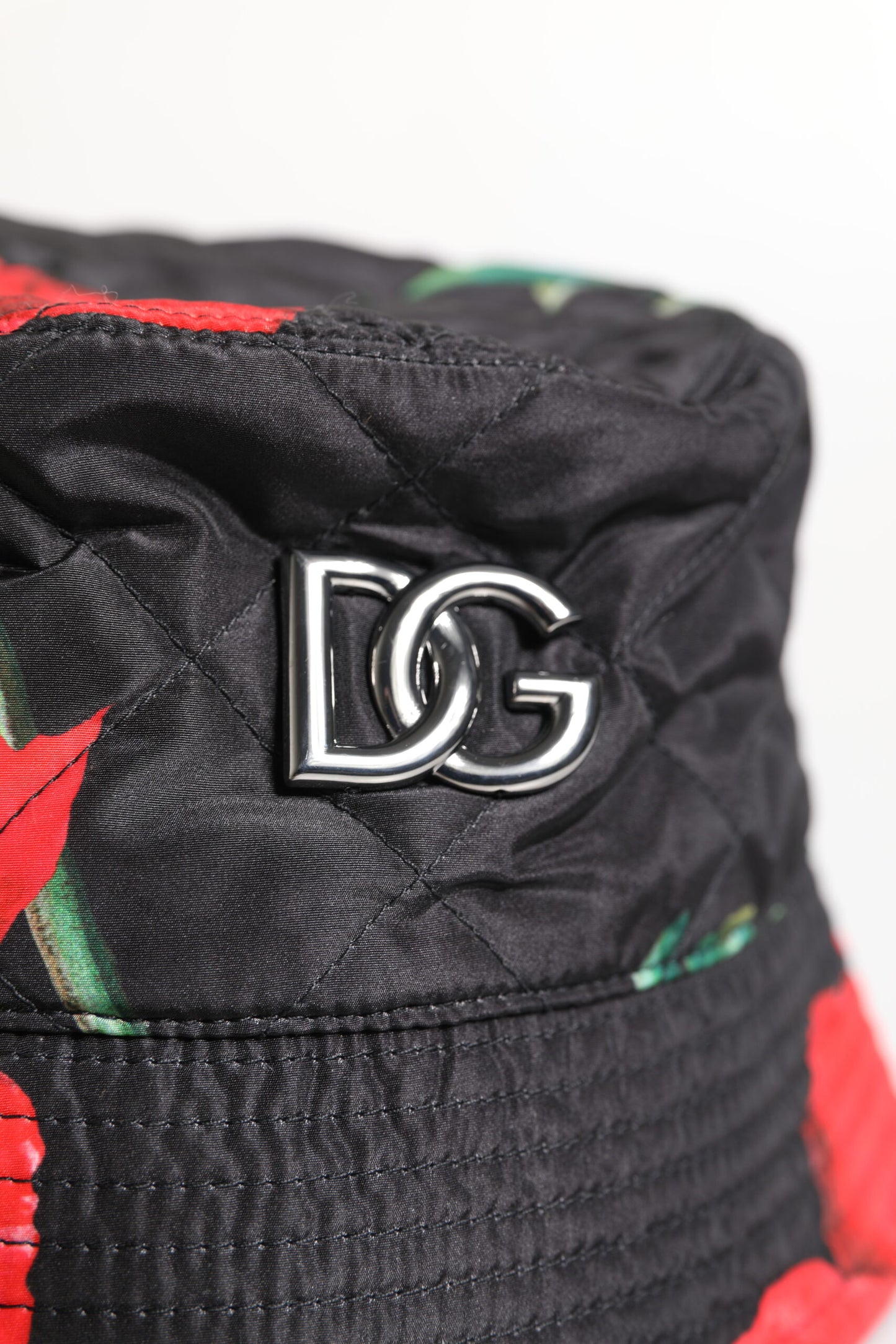 Dolce & Gabbana – Mehrfarbiger Fischerhut mit breiter Krempe und DG-Plakette