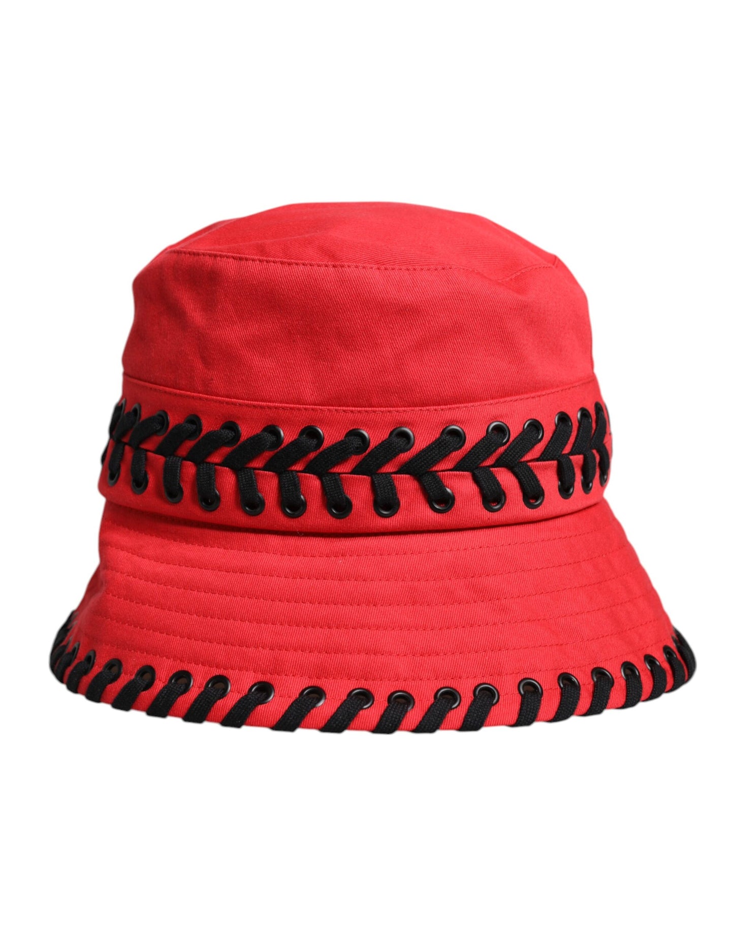 Dolce & Gabbana – Fischerhut aus Polyester mit breiter Krempe und roter Spitze