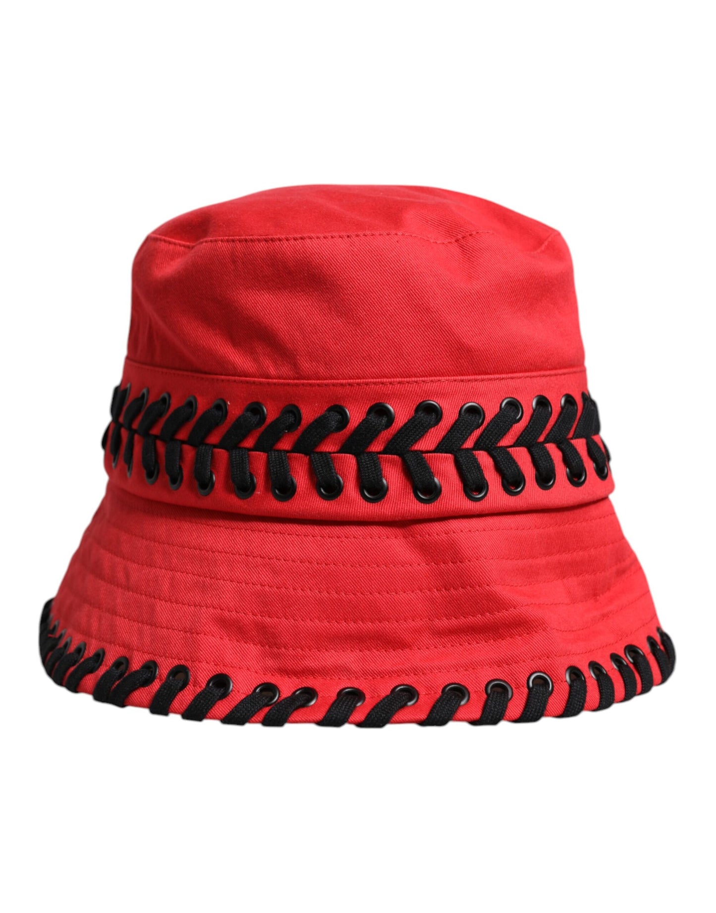 Dolce & Gabbana – Fischerhut aus Polyester mit breiter Krempe und roter Spitze