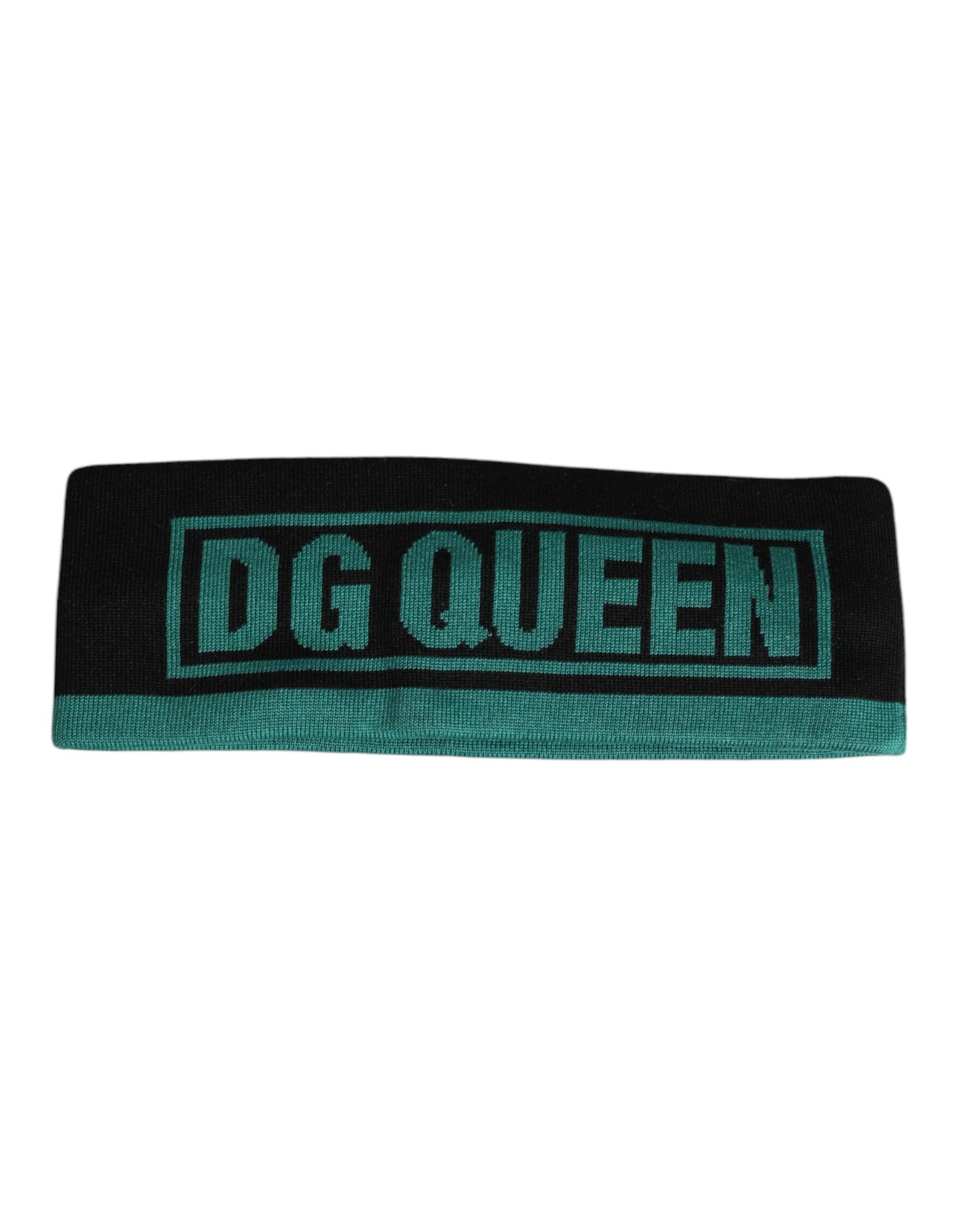 Dolce & Gabbana – Schwarze Strickmütze „DG Queen“ aus Seide