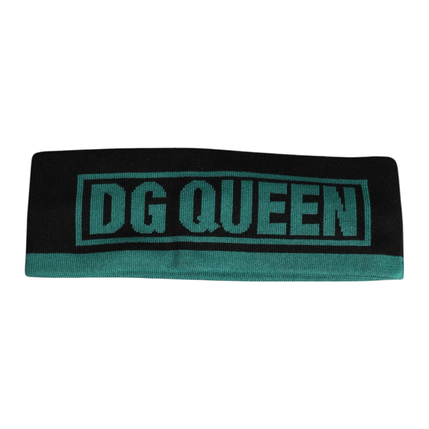 Dolce & Gabbana – Schwarze Strickmütze „DG Queen“ aus Seide
