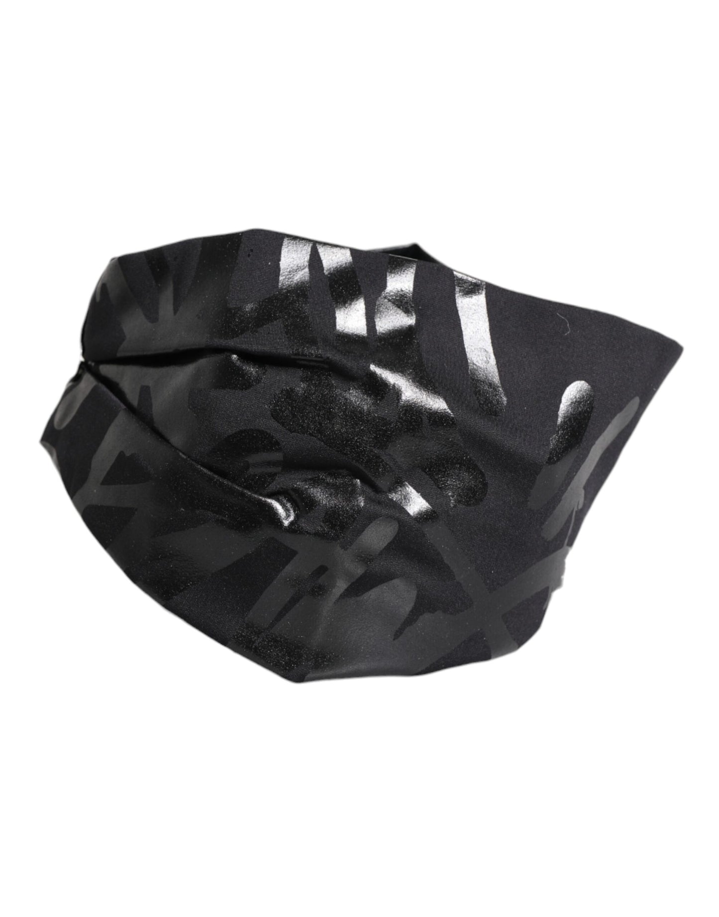 Dolce & Gabbana – Schwarze Nylon-Stretch-Mütze mit DG-Logo