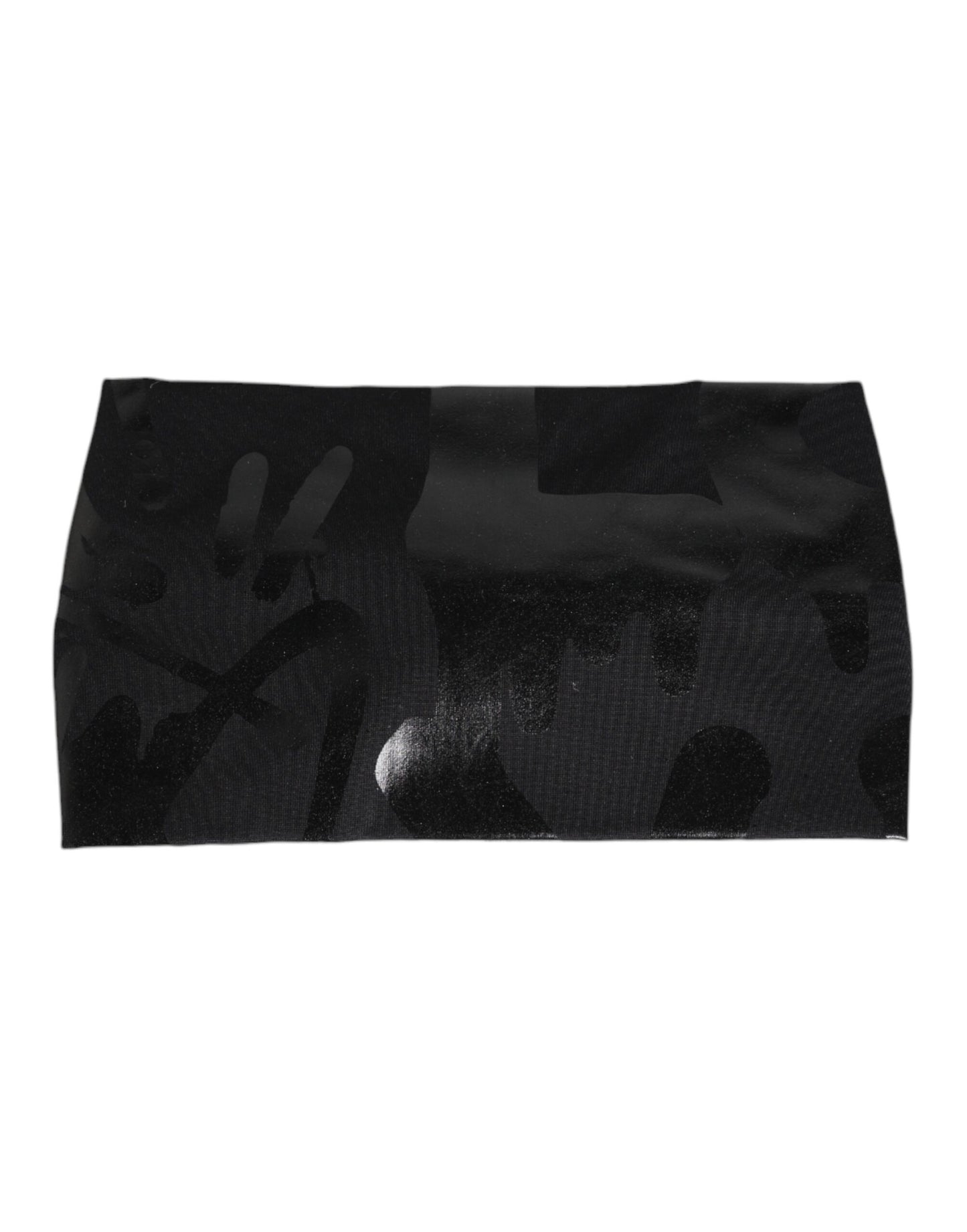 Dolce & Gabbana – Schwarze Nylon-Stretch-Mütze mit DG-Logo
