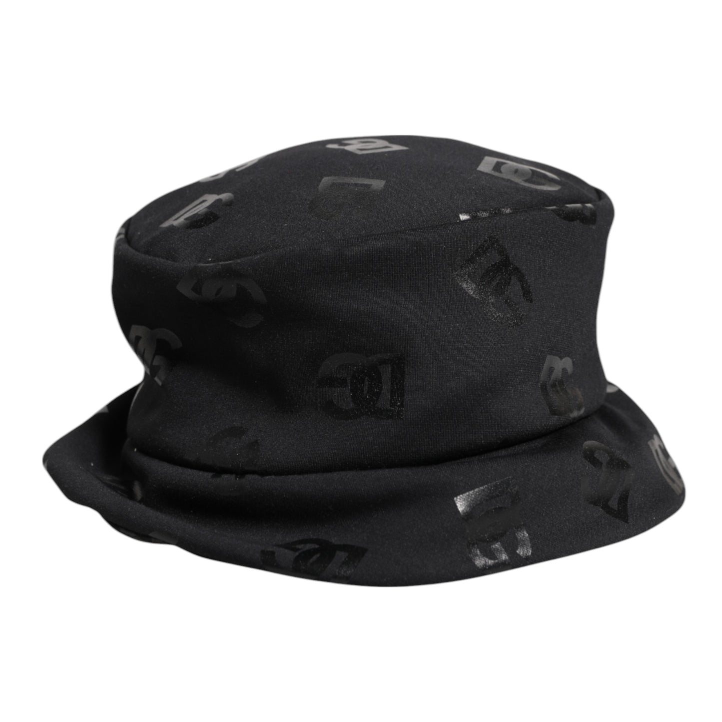 Dolce & Gabbana – Schwarzer Fischerhut aus Polyester-Jacquard mit DG-Monogramm