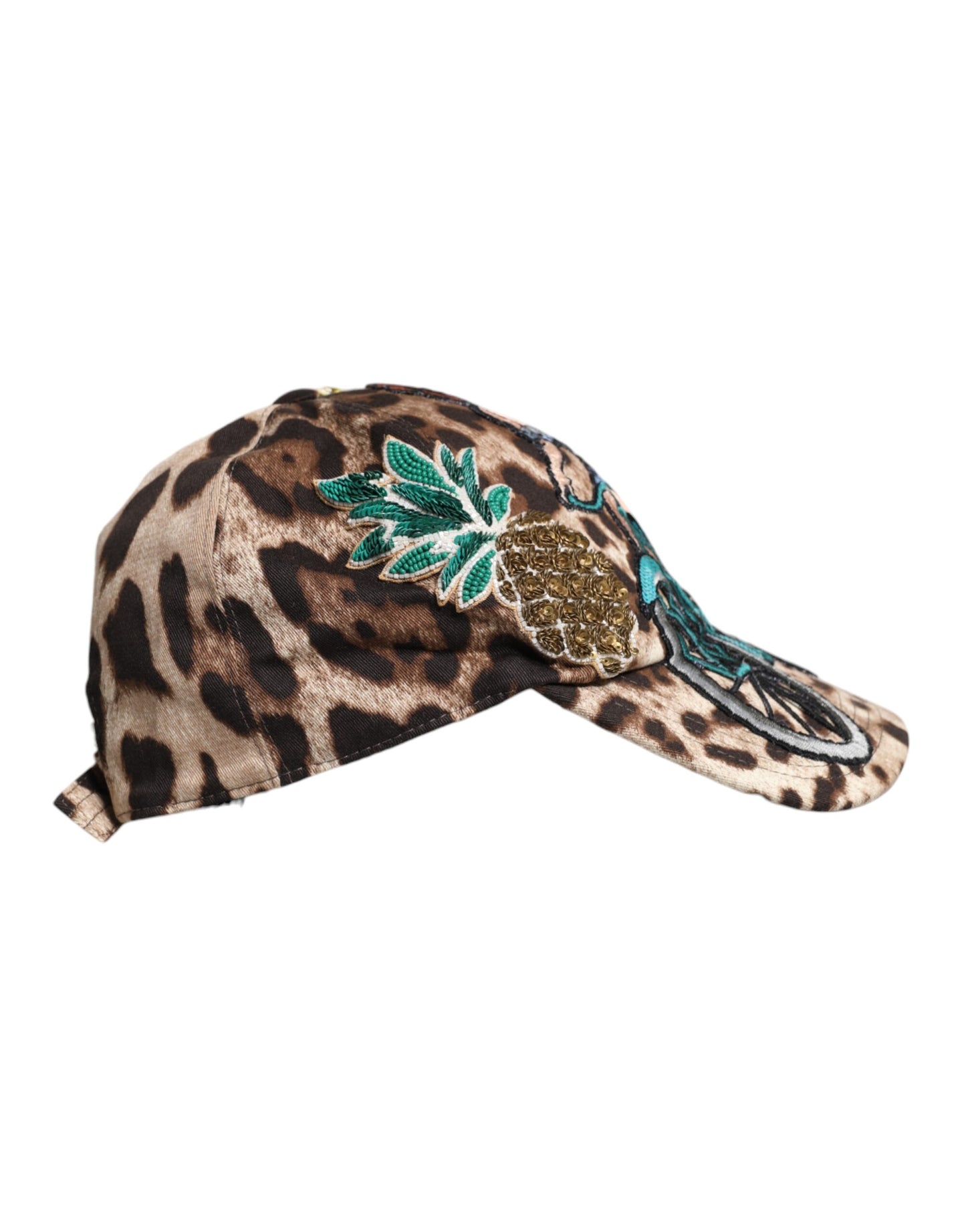 Dolce & Gabbana – Sicily – Baseballkappe mit Leoparden-Pailletten in Braun