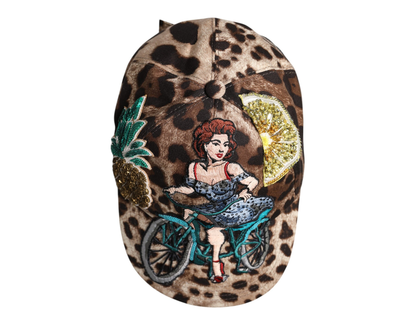 Dolce & Gabbana – Sicily – Baseballkappe mit Leoparden-Pailletten in Braun