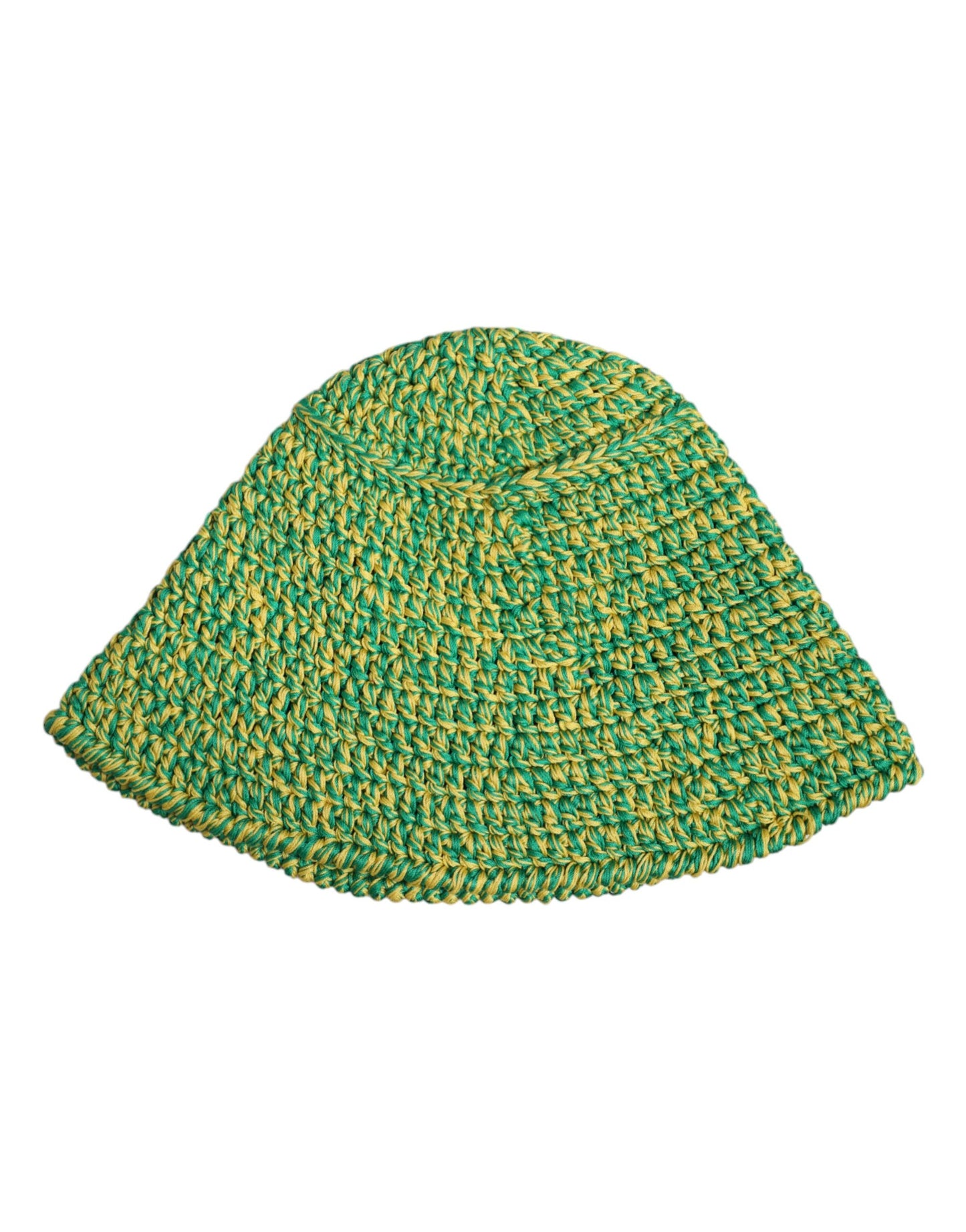 Dolce & Gabbana, grüner Fischerhut aus gehäkelter Baumwolle mit DG-Logo